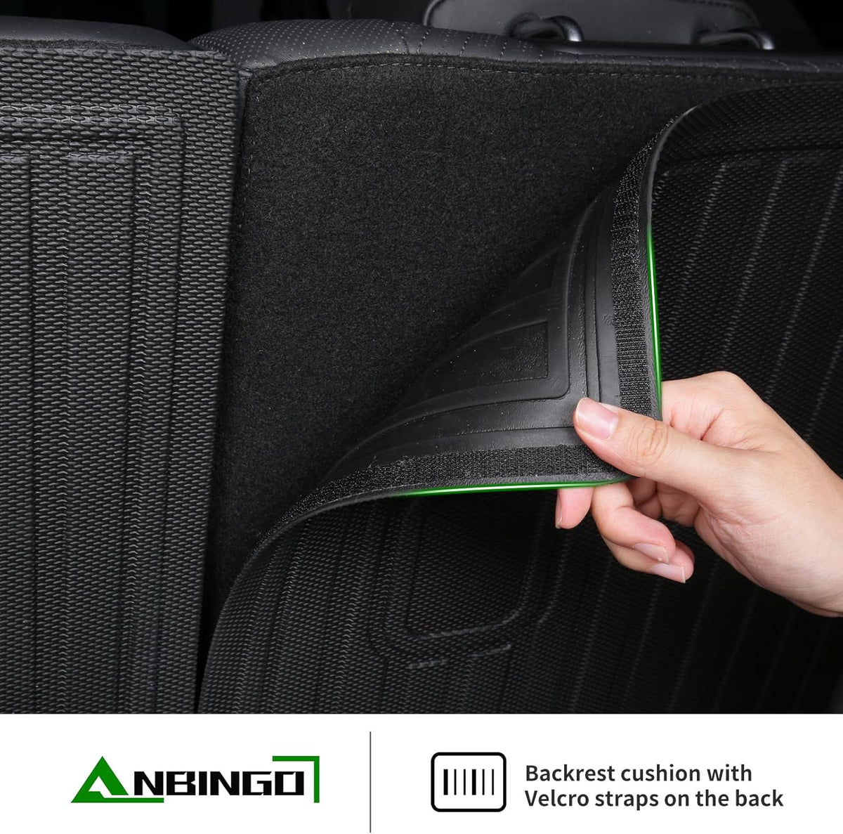 ANBINGO®- Floor Mats & Backseat Cargo Liner for 2025 2026 Nissan Kicks SV/SR (Not fit Kicks S Model),TPE All Weather Car Mat for 2025 Nissan Kicks Accessories-Black