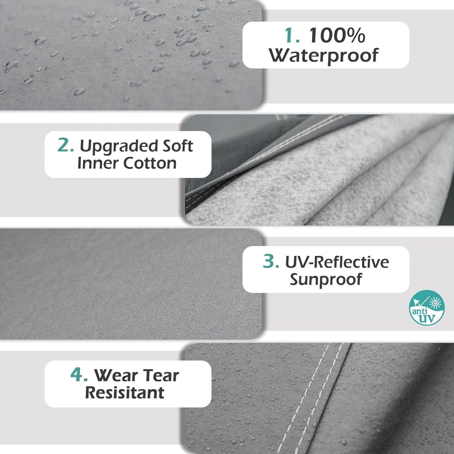 16 Layers Truck Cover Waterproof All Weater - See Vehicle Size Chart - Heavy Duty Outdoor Truck Pickup Cover for Ford F-150 F-250 F-350, Silverado, Nissan Titan. Length up to 242 inch.