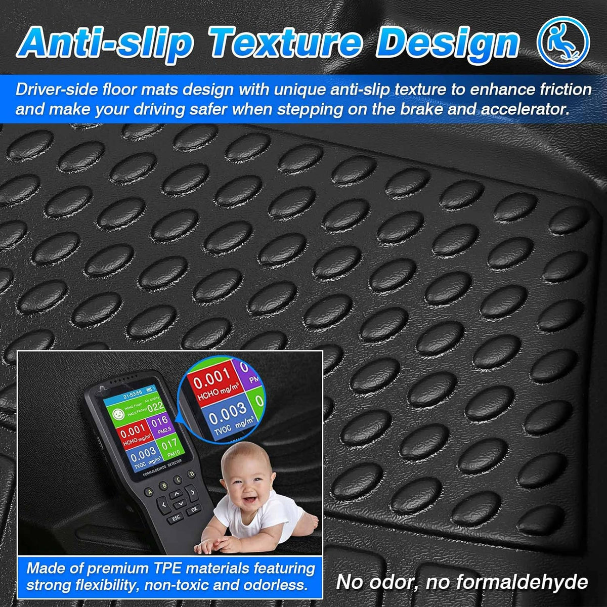 Cartist Floor Mats Compatible with Spark Accessories All Weather Floor Mat for 2016-2022 Chevy Chevrolet Spark Carpet Protection 3D TPE (Not Fit Spark EV)