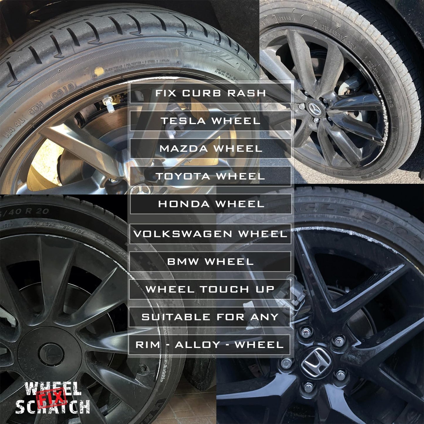 Matte Black Rim Touch Up Paint, Car Wheel Scratch Repair, Wheel Touch Up Paint Pen, curb rash repair, curb rim repair, Rim Alloy Matte Black Wheel Paint (Matte Black Satin Pen Only)