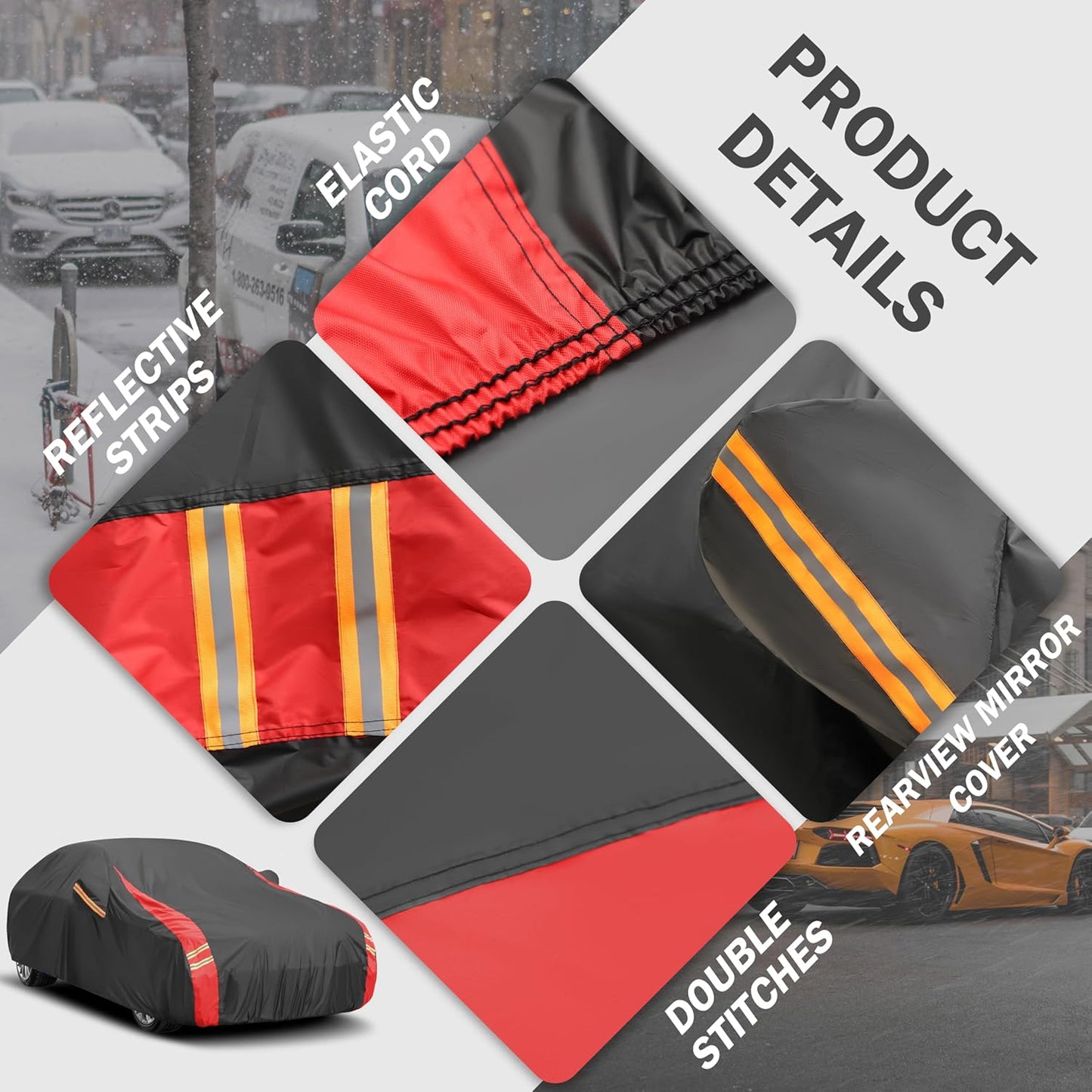 Car Cover Waterproof All Weather for Automobiles (1 Sedan Car Cover, A4 Fit Sedan Length Up 186-193 inch)