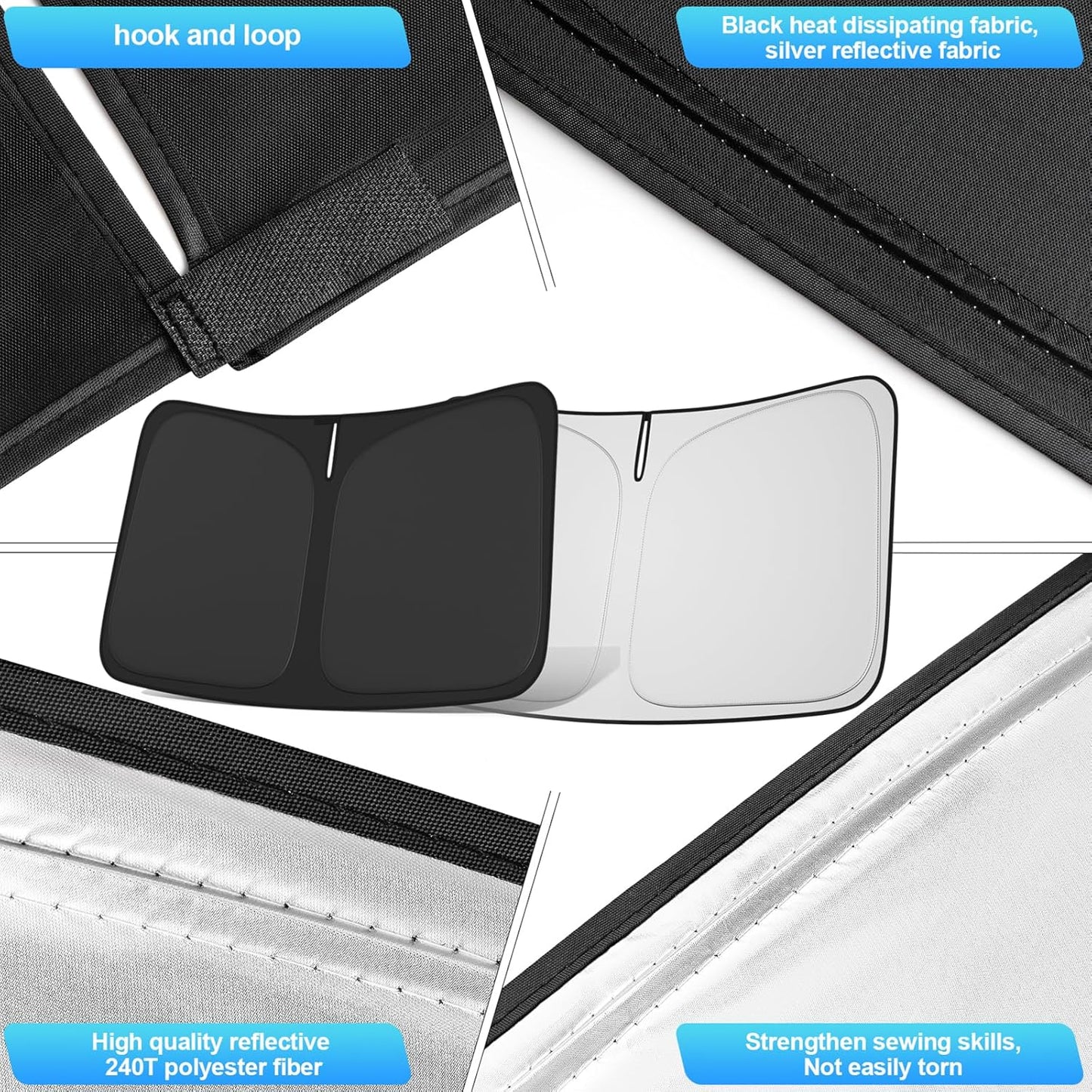 Windshield Sun Shade for Toyo-ta Camry 2025 4-Layer Front Window Shade Custom Sun Visor 240T Shade Blocks UV Keep Your Car Cooler