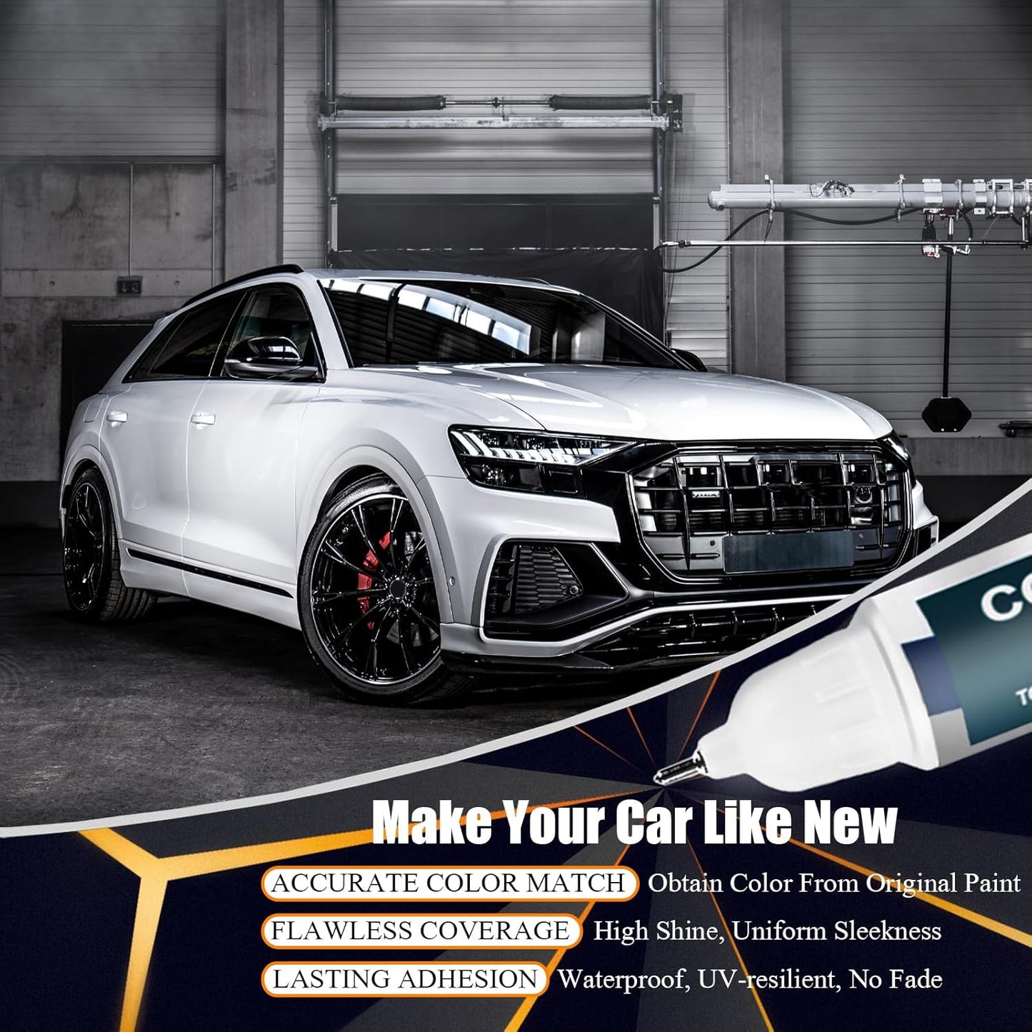 Florett Silver Metallic(LZ7G/L5) Touch Up Paint Compatible with Audi, Car Paint Pen Scratch Repair Two-In-One Touch Up Paint, Premium Car Scratch Remover for Deep Scratches