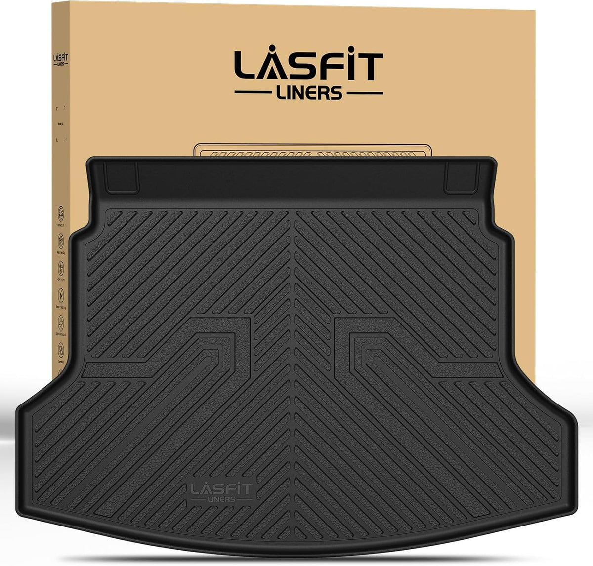 LASFIT Trunk Mat for Honda CRV 2012-2016, All Weather Custom Fit TPE Cargo Mat for CR-V 2012 2013 2014 2015 2016 Trunk Liner Trunk Tray Cargo Liner Cargo Tray, Black