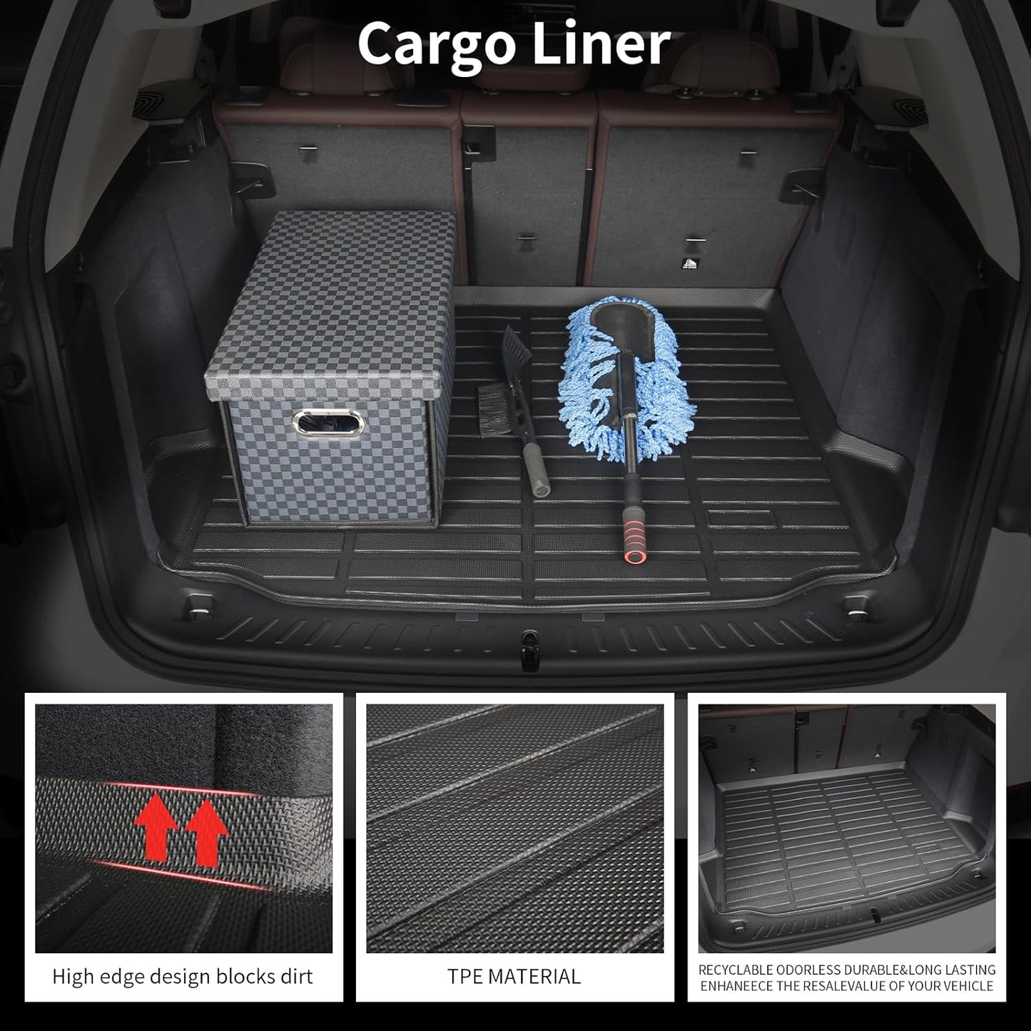 Wayhigh-All Weather Floor Mats and Cargo Liner Set Fit for Kia K5 2021-2025 (Only FWD Models) or for Hyundai Sonata/Sonata Hybrid 2020-2025 TPE Car Mats Waterproof Anti-Slip Floor Liners Accessories