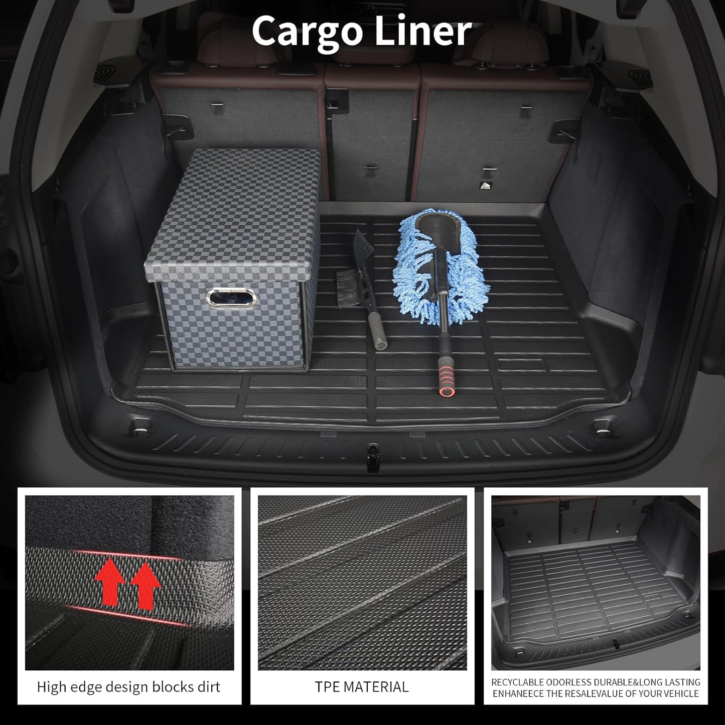 Floor Mats and Cargo Mat Set Fit for Honda Accord & Accord Hybrid 2023 2024 2025 TPE Car Mats Waterproof Heavy Duty Rubber Floor Liners Accord Accessories