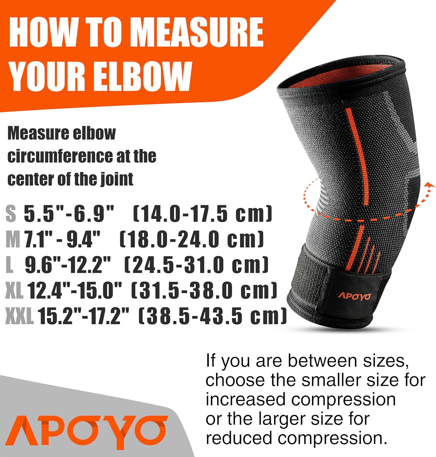APOYO Elbow Brace for Tendonitis and Tennis Elbow, Compression Sleeve for Arthritis, Workouts, Reduce Joint Pain During Fitness Activity (Small)