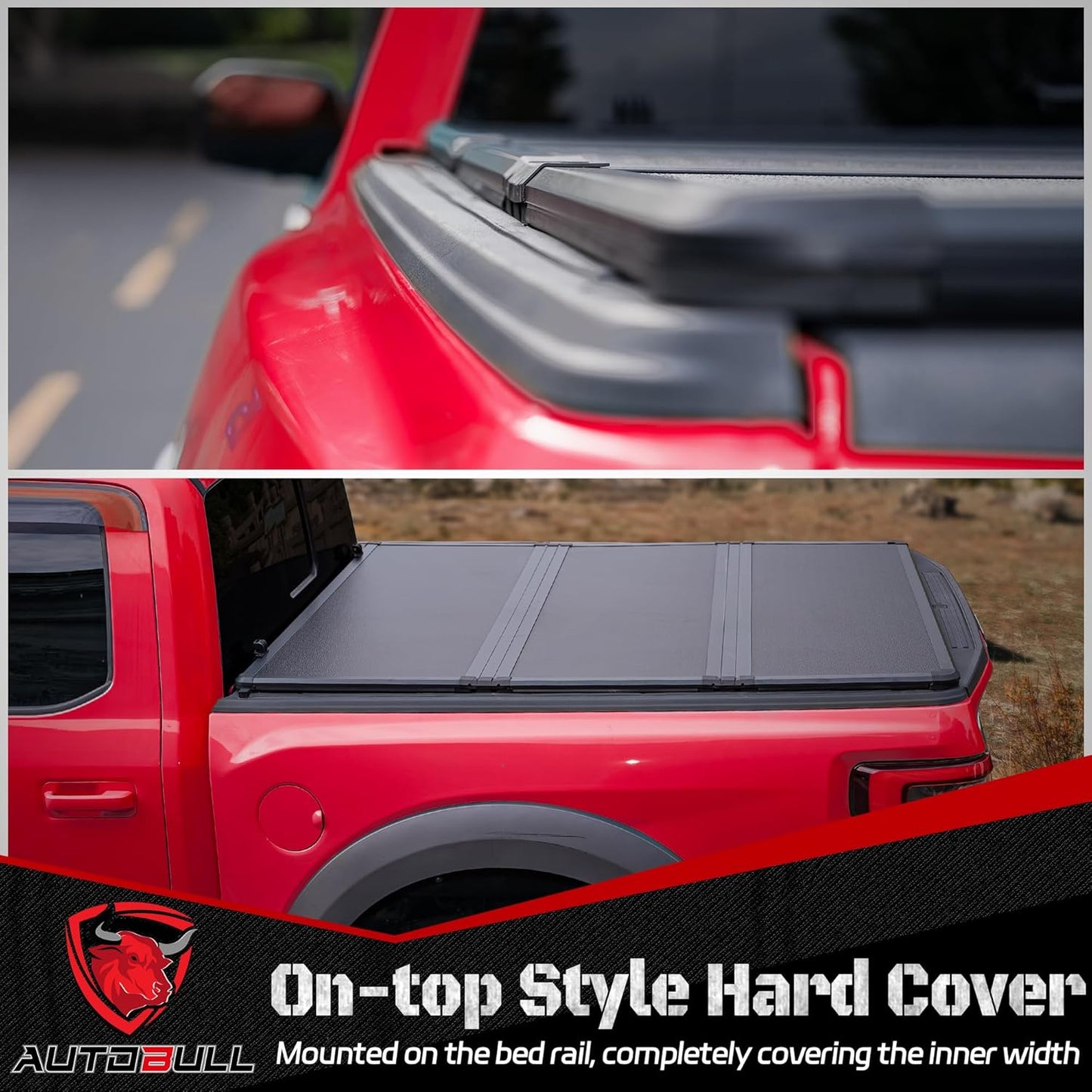 Hard Top Tri Fold tonneau Cover Compatible with 2007-2021 Toyota Tundra(Excl. Trail Edition) 5.5ft Bed (66.7"), Alloy Steel and Fiberglass Made