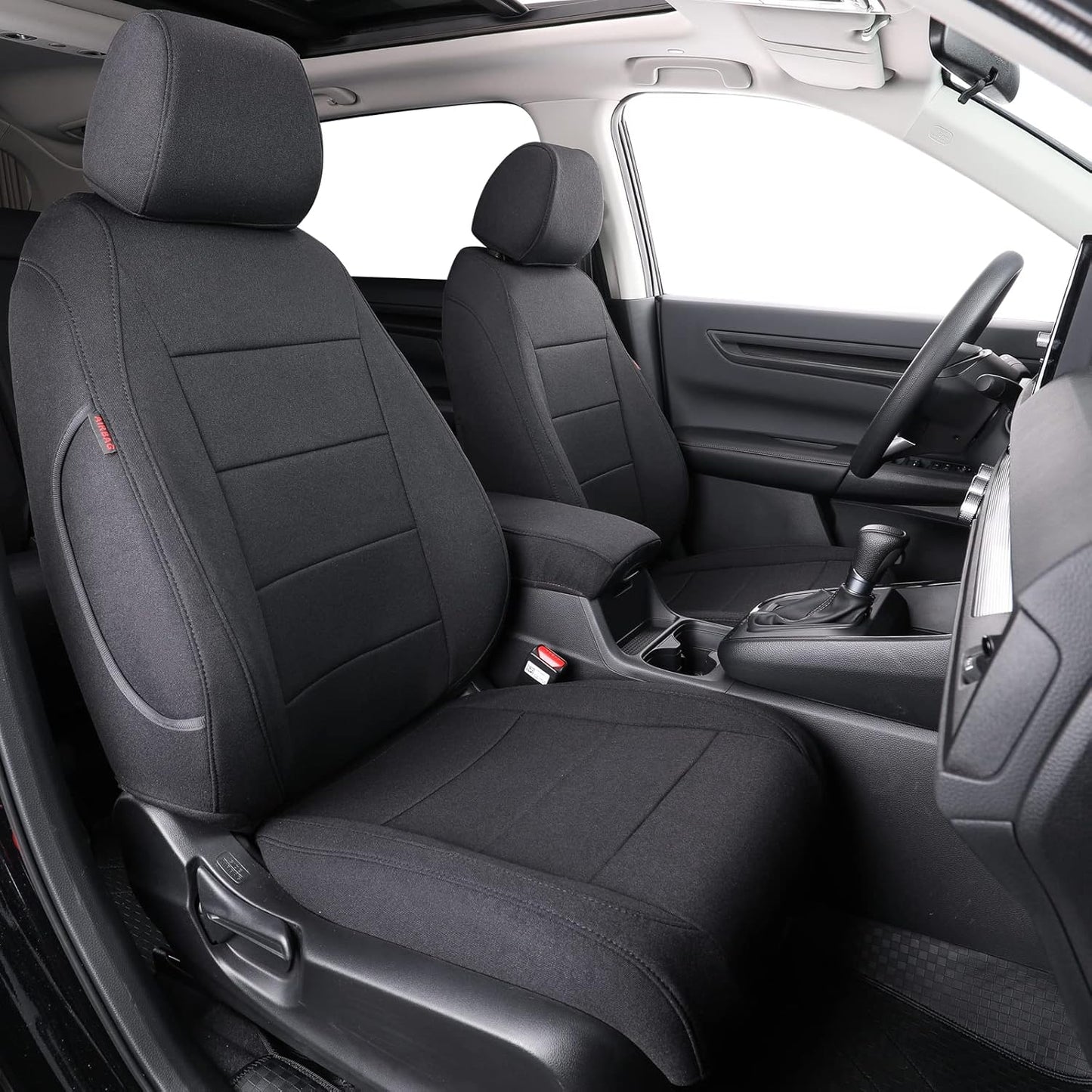 coverdream Full Set CRV Seat Covers Custom Fit for 2023 2024 2025 2026 Honda CR-V LX,EX,EXL,Hybrid,Sport Series,Trailsport,Fully Covered,Airbag Compatible UV Resistant Polyester Seat Protector(Black)