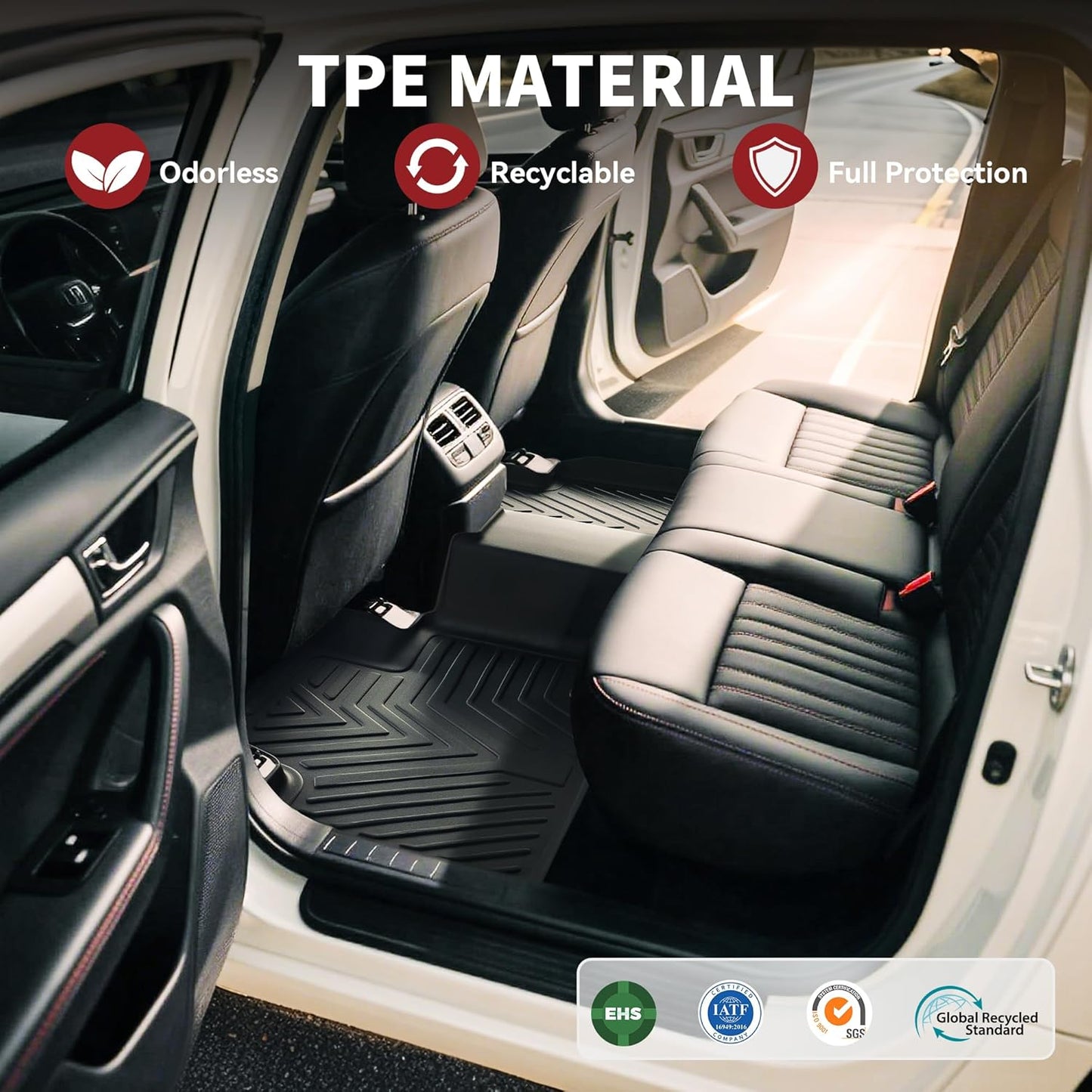 YITAMOTOR Floor Mats Compatible with Mazda CX-5 2022-2025 CX5 Includes 2 Rows and Cargo Liner Set, TPE All-Weather Floor Mat Set Liners, Black