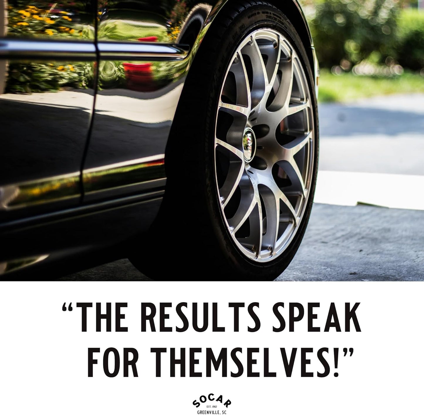 SOCAR Blue Suede Tire Shine Spray & Protectant. New-Tire Smooth Shine. for Rubber, Vinyl, Plastic, Leather, 16 fl oz. UV Protection, No Sling, for Cars, Motorcycles, RVs.