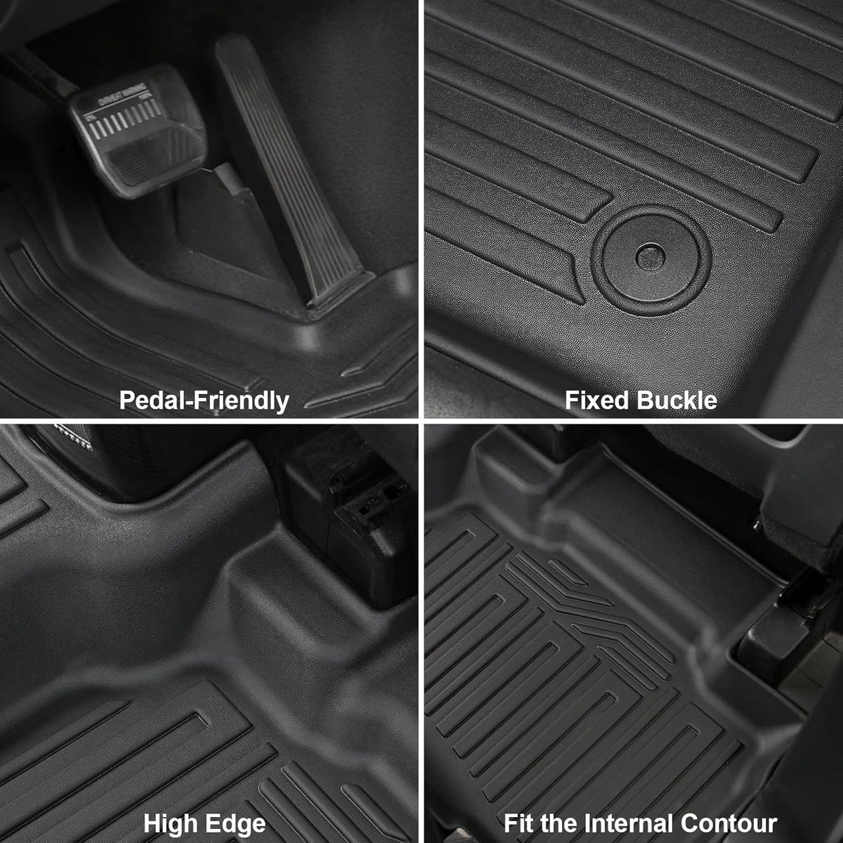 Floor Mats for 2025 2020-2024 Ford Explorer (6-seat), All Weather TPE Floor Mat Cargo Mat with Backrest Mats for Ford Explorer ST Car Accessories
