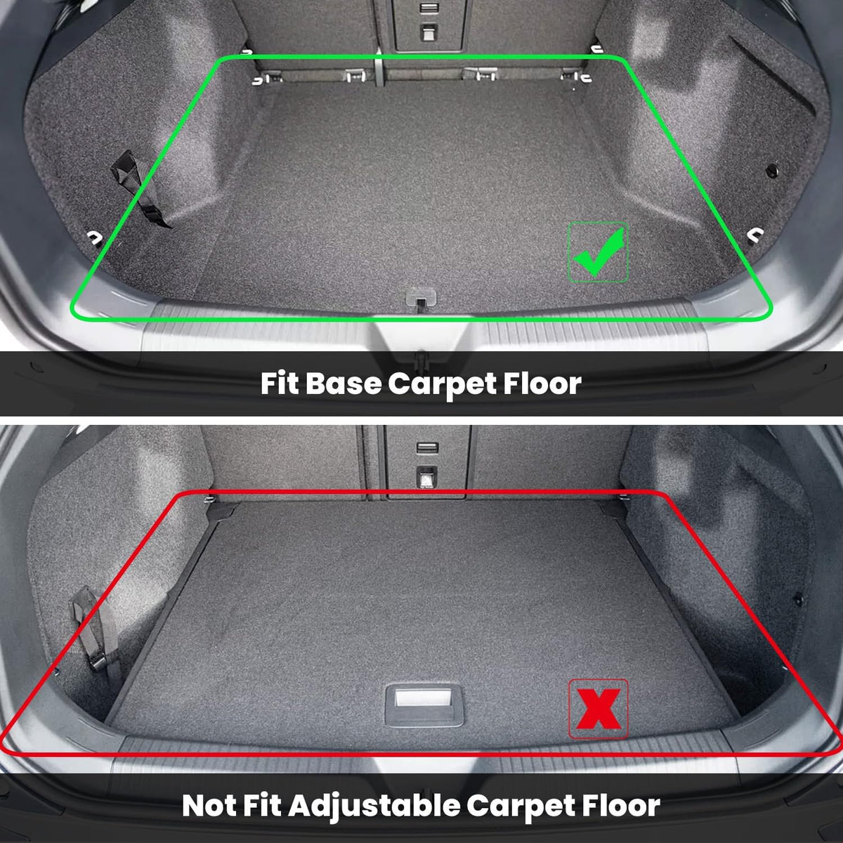 LASFIT Floor Mats & Cargo Mats for Volkswagen ID.4 2025 2024 2023 2022 2021, All Weather TPE Custom Fit Floor Liners for VW ID.4 1st & 2nd Row Car Mats & Trunk Mats, Black