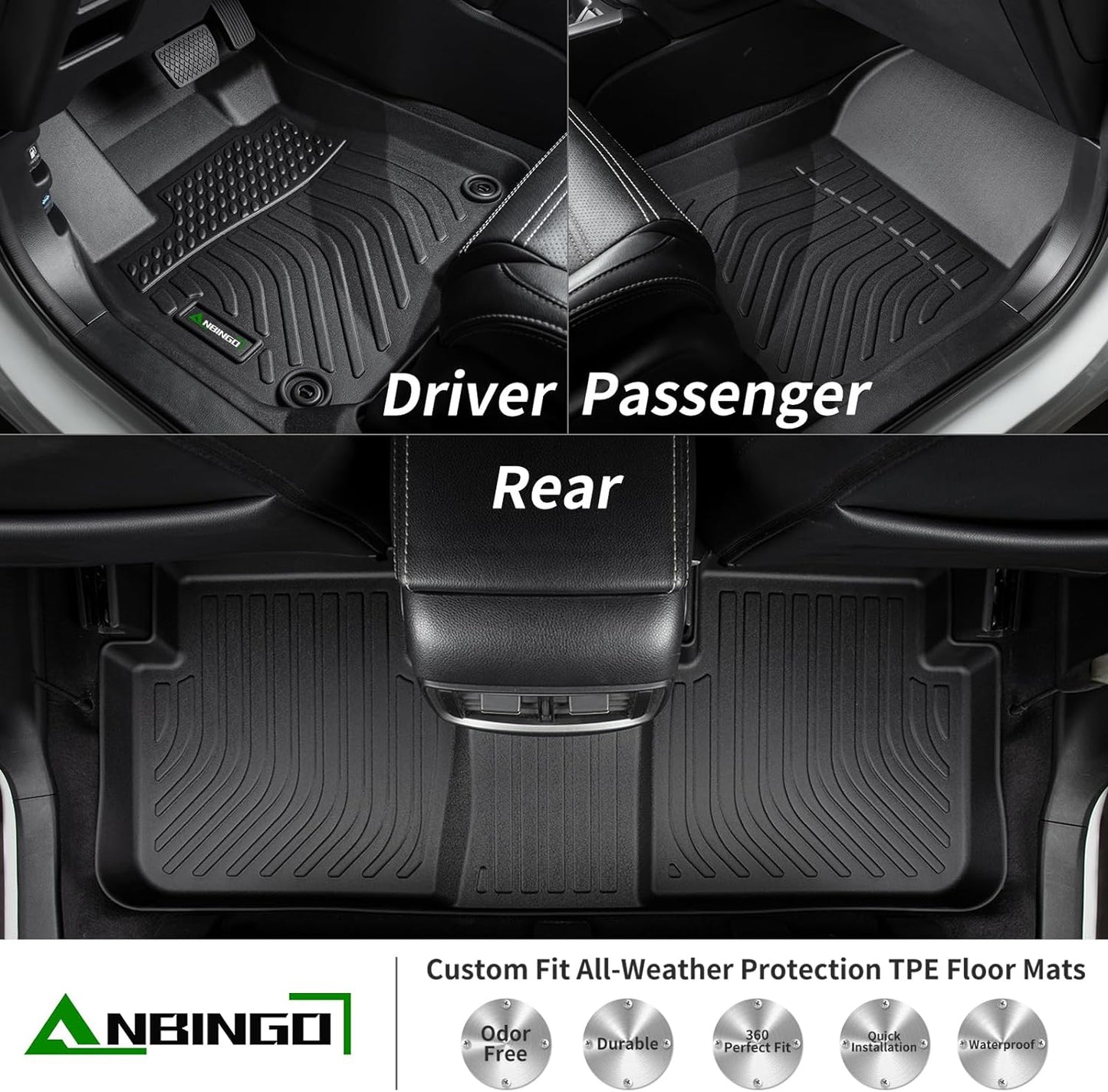 ANBINGO®-Car Mats for 2005-2010 Jeep Grand Cherokee, All Weather Grand Cherokee Floor Mats Cargo Mat Set Custom Full Set Waterproof Durable Grand Cherokee Accessories