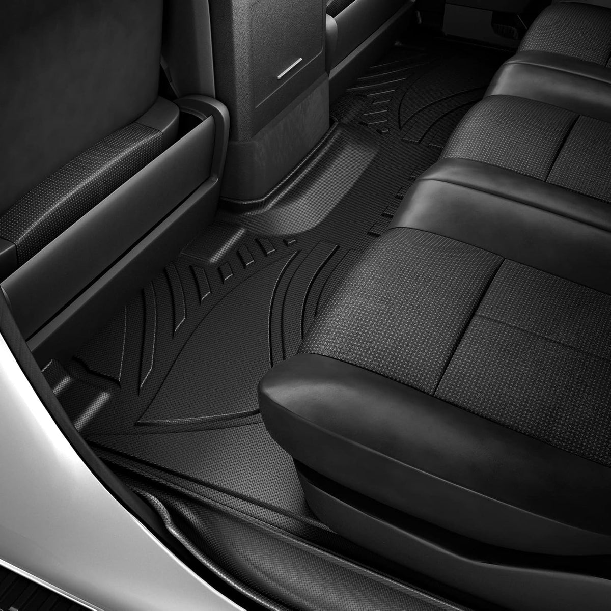 Floor Mats Fit for 2019-2025 Chevy Silverado 1500/GMC Sierra 1500, Car Mats for 2020-2025 Chevrolet Silverado/GMC Sierra 2500HD/3500HD Crew Cab Floor Liners with Factory Carpeted Storage, Black