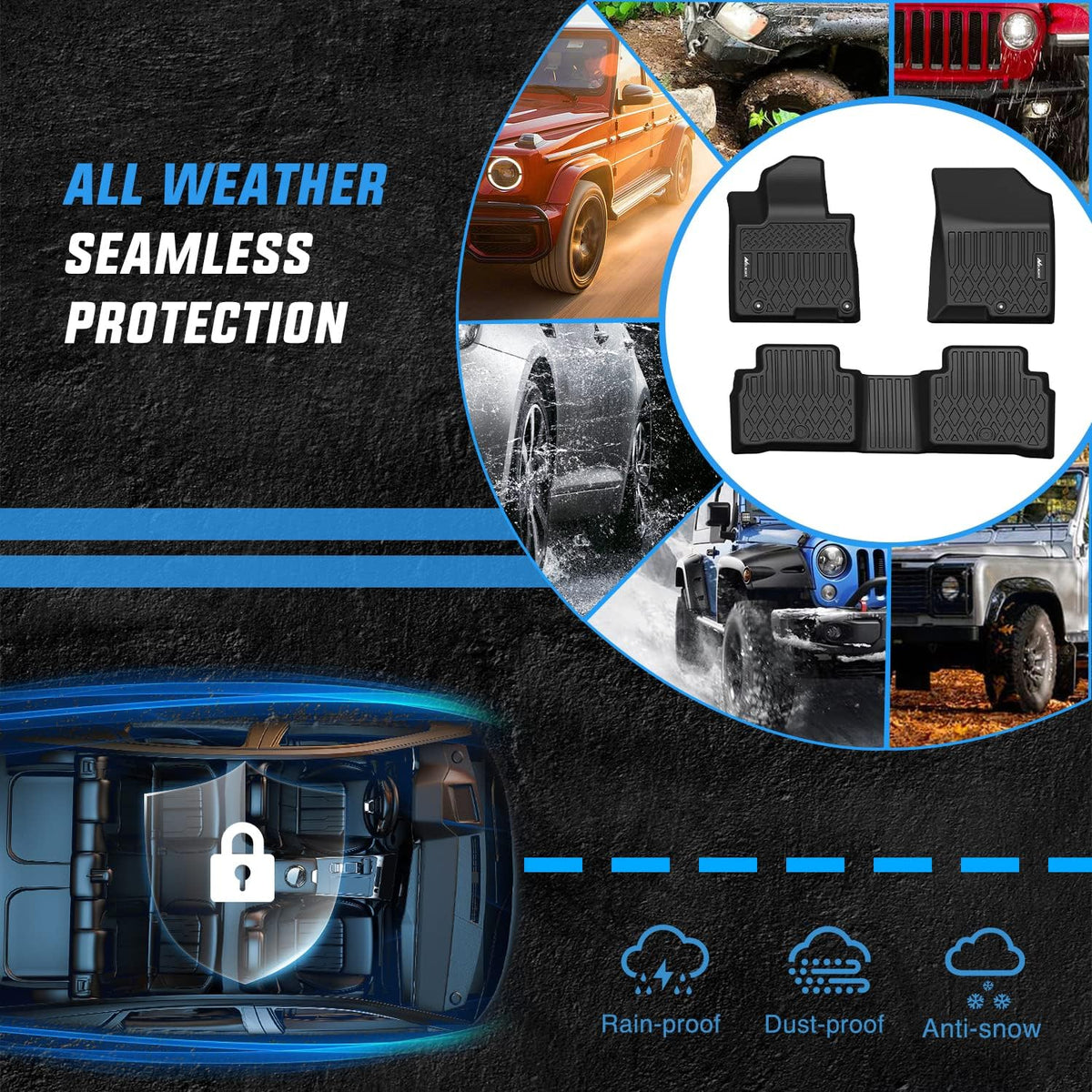 Nilight TPE Floor Mats for 2022 2023 2024 2025 Hyundai Tucson,All Weather Custom Fit Heavy Duty Floor Liners