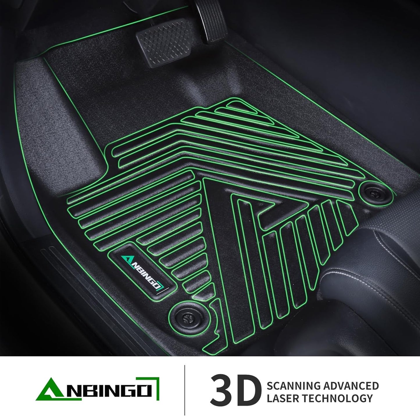 ANBINGO® Floor Mats & Cargo Liner for 2023-2026 Honda CRV (Hybrid) for CR-V Sport | Sport-L | Sport Touring, All Weather Protection TPE Automotive Floor Liners, (Cargo Tray in Highest Position)