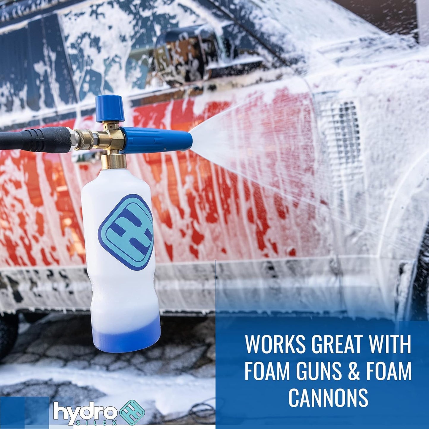 HydroSilex Ceramic High Foaming Silica Soap SIO2 Infused. Hydrophobic Coating Car Wash Soap for Paint, Vinyl, Rubber & Plastic (16oz)