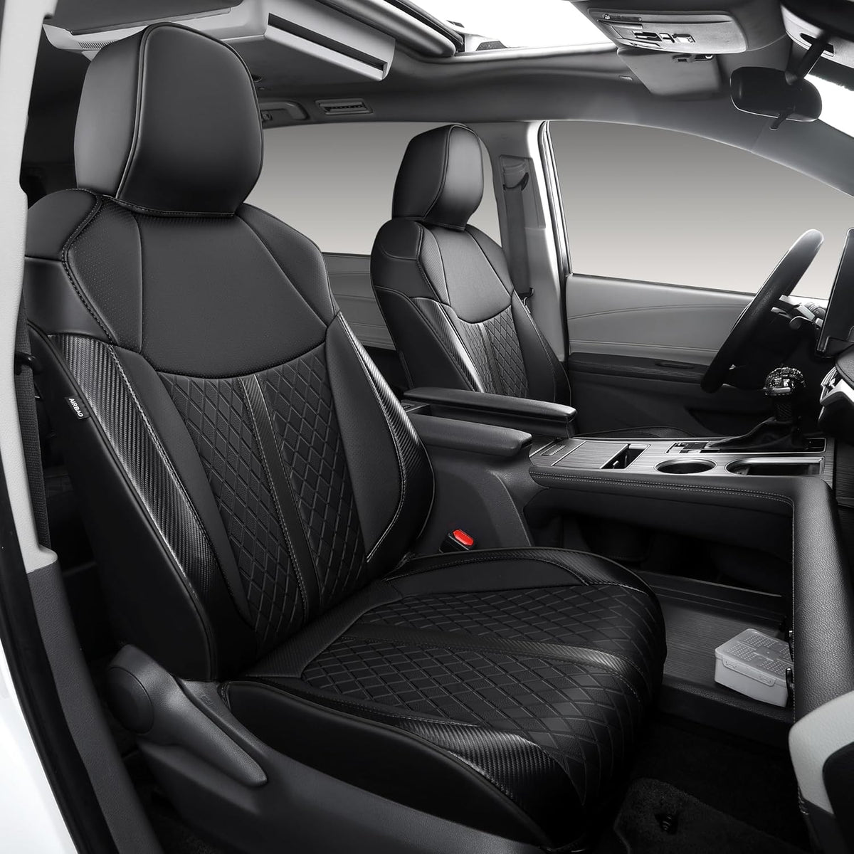 Custom Fit Sienna Seat Covers for Toyota Sienna LE,XLE 2021-2025 3-Row Accessories Full Coverage Waterproof Leather Car Seat Covers Full Set (Black, 7-Seat)