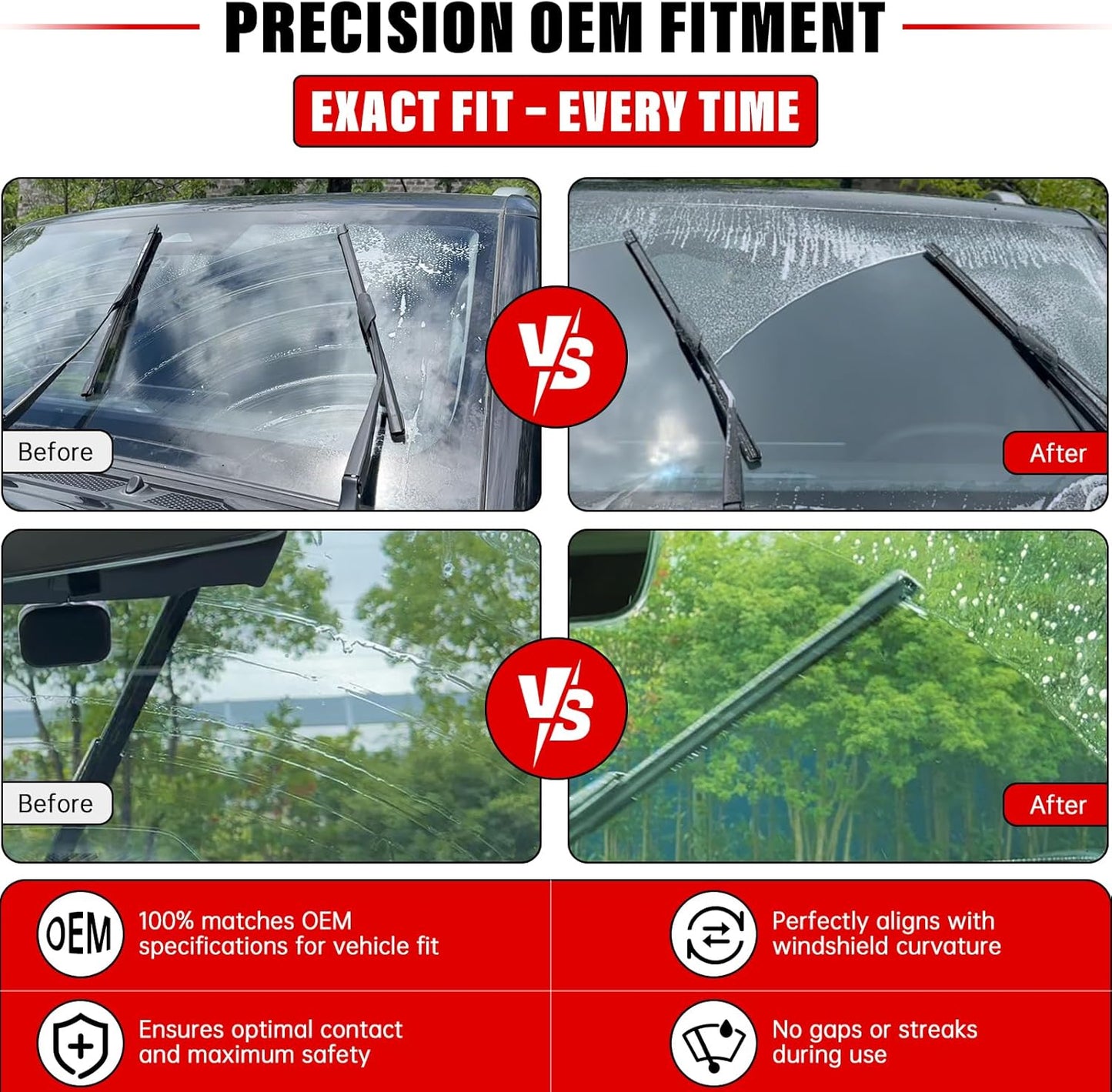 Windshield Wiper Blades Replacement for VW Volkswagen Atlas 2018 2019 2020 2021 2022 Original Factory Quality Front Rear Wipers Blade Set for My Car - 26" 22" 12" (Pack of 3)