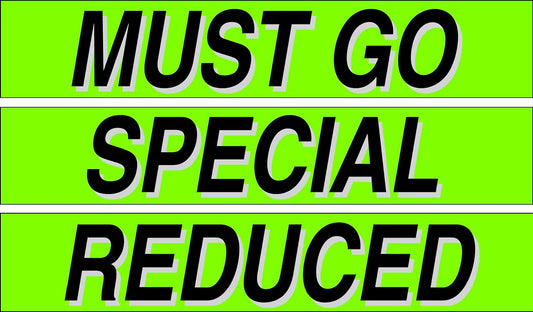 Ez-line Vinyl Windshield Stickers 3 Dozen 15 Inch Chartreuse Slogan Dealership Pro Pack for Car Lots (EZ115-Pack6)