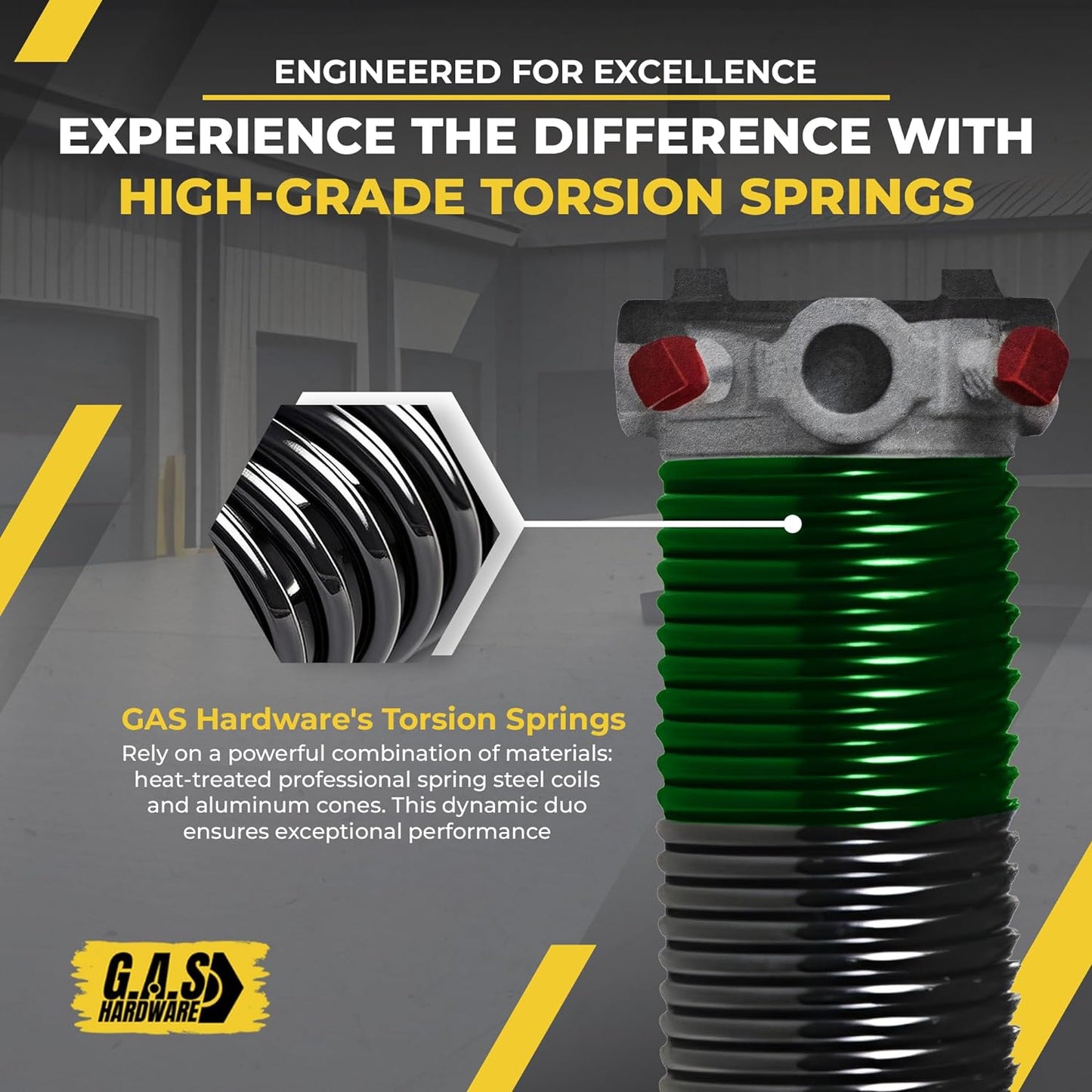 Garage Door Torsion Spring 243x2x30 Torsion Springs for Garage Door Repair Right Hand Wound Replacement for Left Side of Garage Door with 1" Steel Bearing, Gloves, Manual and Winding Bars (Red Cone)