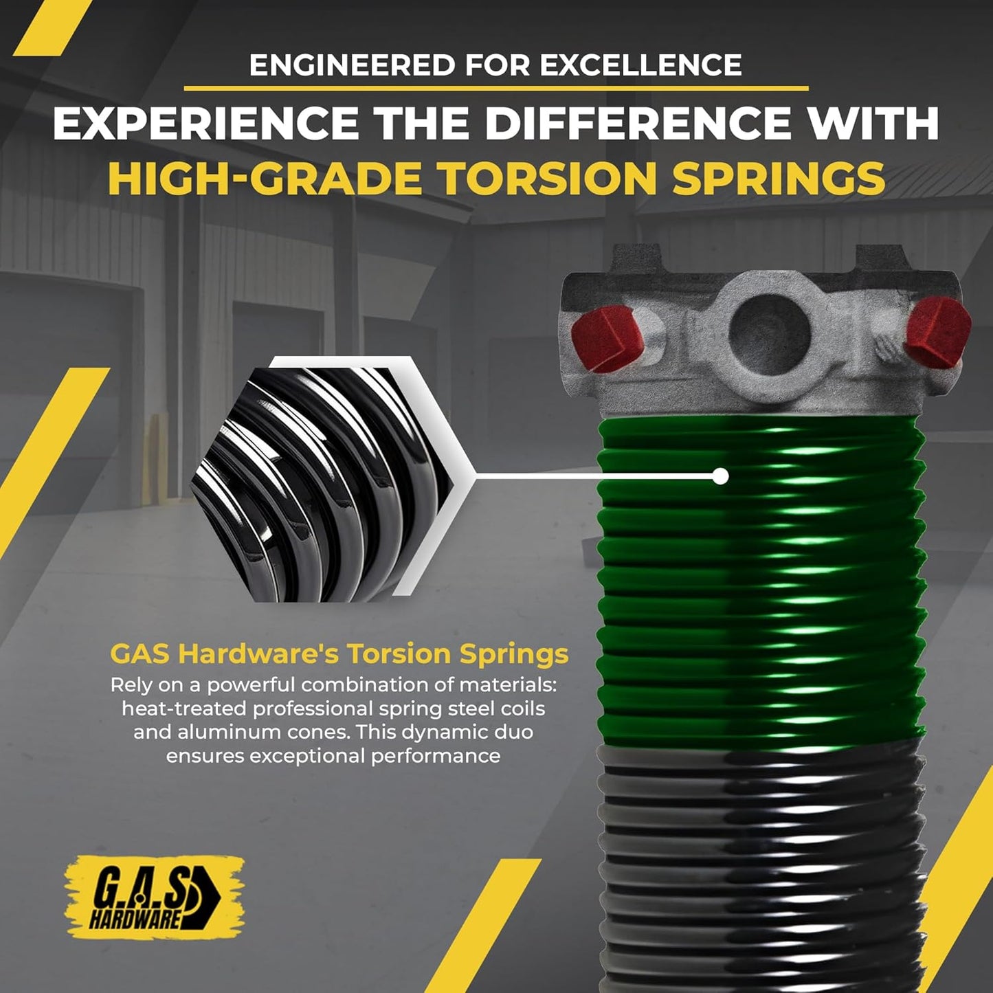 Garage Door Torsion Spring 243x1.75x31 Includes 1” Steel Bearing, Non-Slip Gloves, and Winding Bars for Left and Right Side of Garage Door Precision E-Coating 5-Year Warranty Min. 30,000 Cycles (Pair)