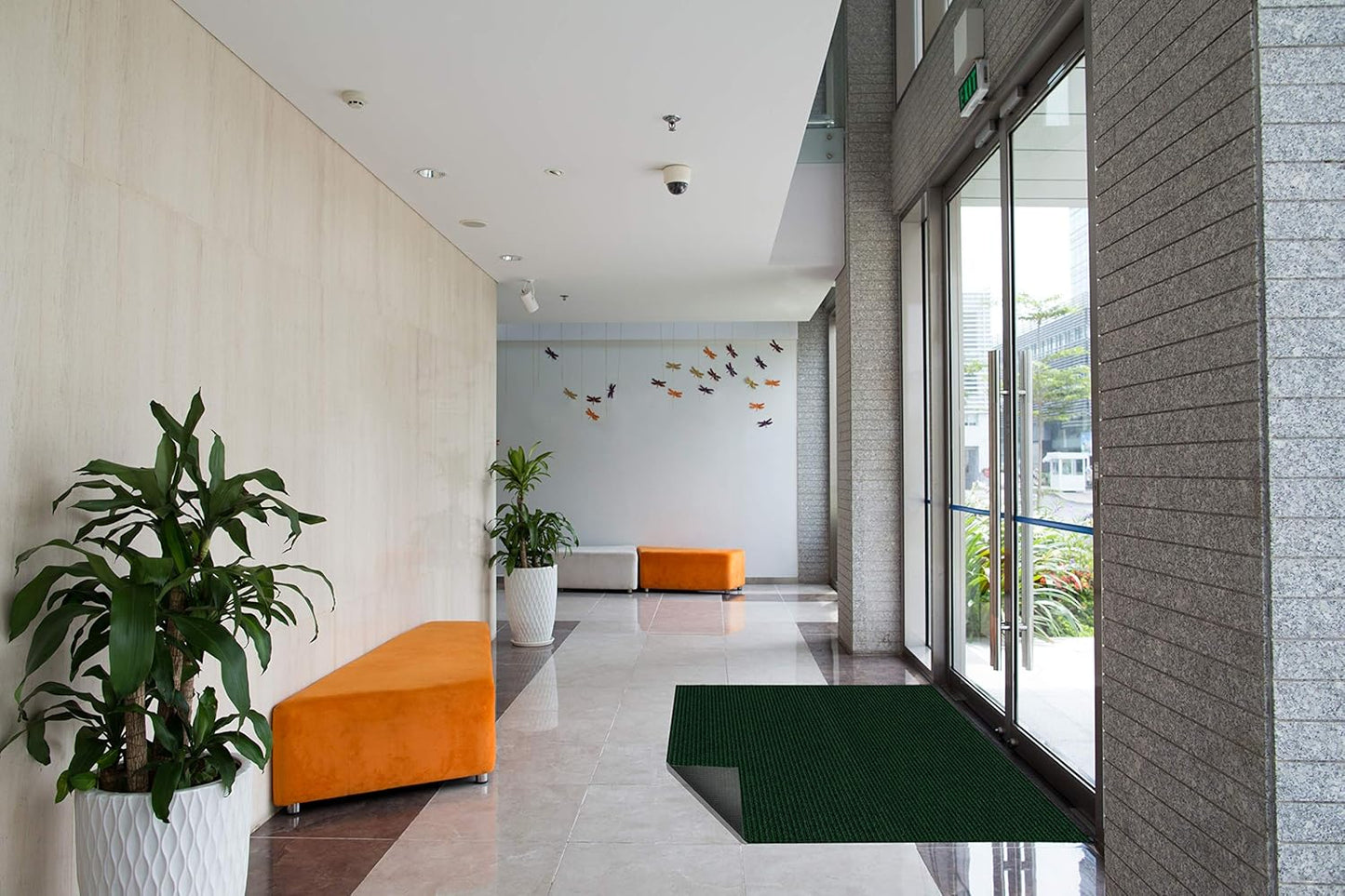 KOECKRITZ Heavy Duty Durable All Weather Indoor/Outdoor Non Slip Entrance Mat Rugs and Runners for Office Business Building Home Garage Front Door (3' x 8', Green)