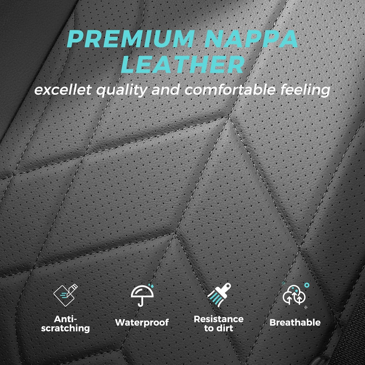 for Toyota RAV4 Seat Covers 2019 2020 2021 2022 2023 2024 2025 RAV 4 LE XLE Limited XLE Premium (Gas not for Hybrid) - Custom Leather Car Seat Covers Full Set - BlackGrey