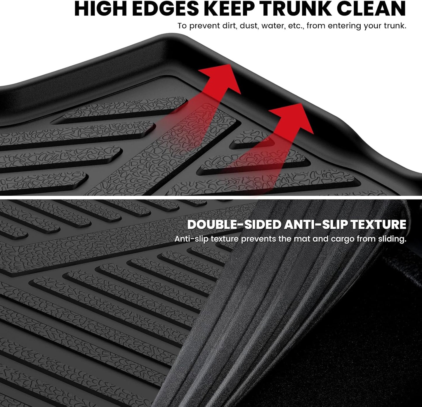LASFIT Trunk Mat for Honda Civic Sedan 2016-2021, All Weather TPE Custom Fit Trunk Liner Trunk Tray Cargo Mat Cargo Liner Cargo Tray (Not for Hatchback/Coupe)