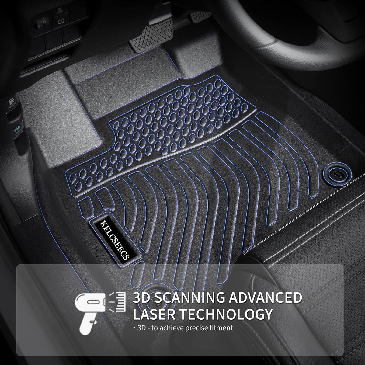 KELCSEECS® Floor Mats Custom for Chevrolet Chevy Colorado & GMC Canyon 2023 2024 2025,All Weather Protection TPE Floor Liners Front Row and Second Row Full Set Accessories Black