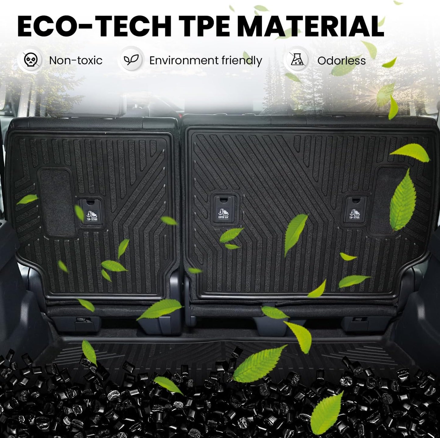 LASFIT Premium Extra Thick Rear Seat Back Covers for Toyota 4Runner 2025 Seat Back Cover | TPE Custom Fit Waterproof 4 Runner 2025 5/7 Seater Second Row Back Seat Backrest Protector Mat Liner