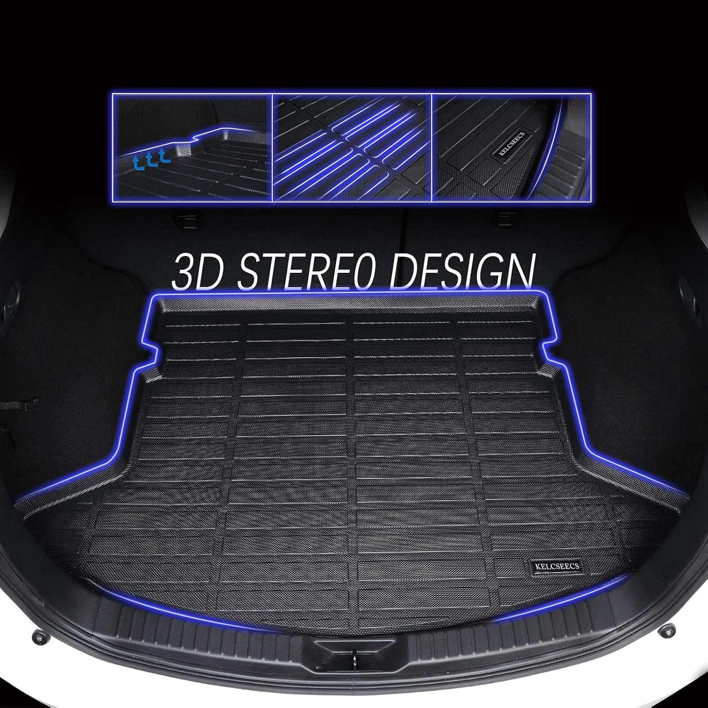 KELCSEECS Floor Mats & Cargo Liner for 2011-2022 2023 Dodge Charger RWD/Chrysler 300 RWD All Weather Car Mats Cargo Mat Trunk Mat Charger/Chrysler 300 Floor Mats Trunk Liner Black Accessories