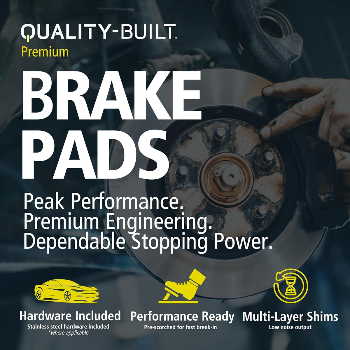 Premium Ceramic Front Brake Pads (1001-0721C) Replacement for Subaru Forester 2002-1998, Impreza 2002-1998, Legacy 1999-1997, Outback 2002-2000