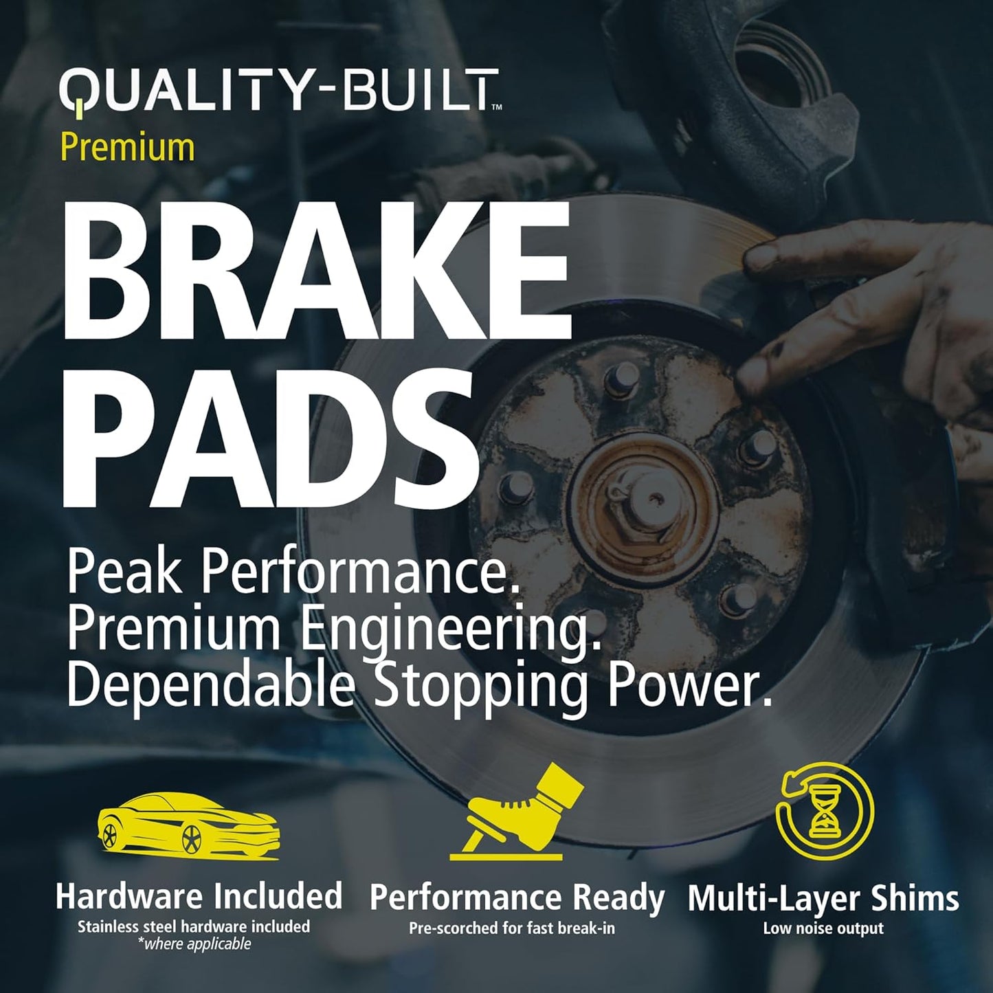 Premium Semi-Metallic Rear Brake Pads (1001-0628M) Compatible with Chevrolet Caprice 1993-1996, Chevrolet Impala 1994-1996