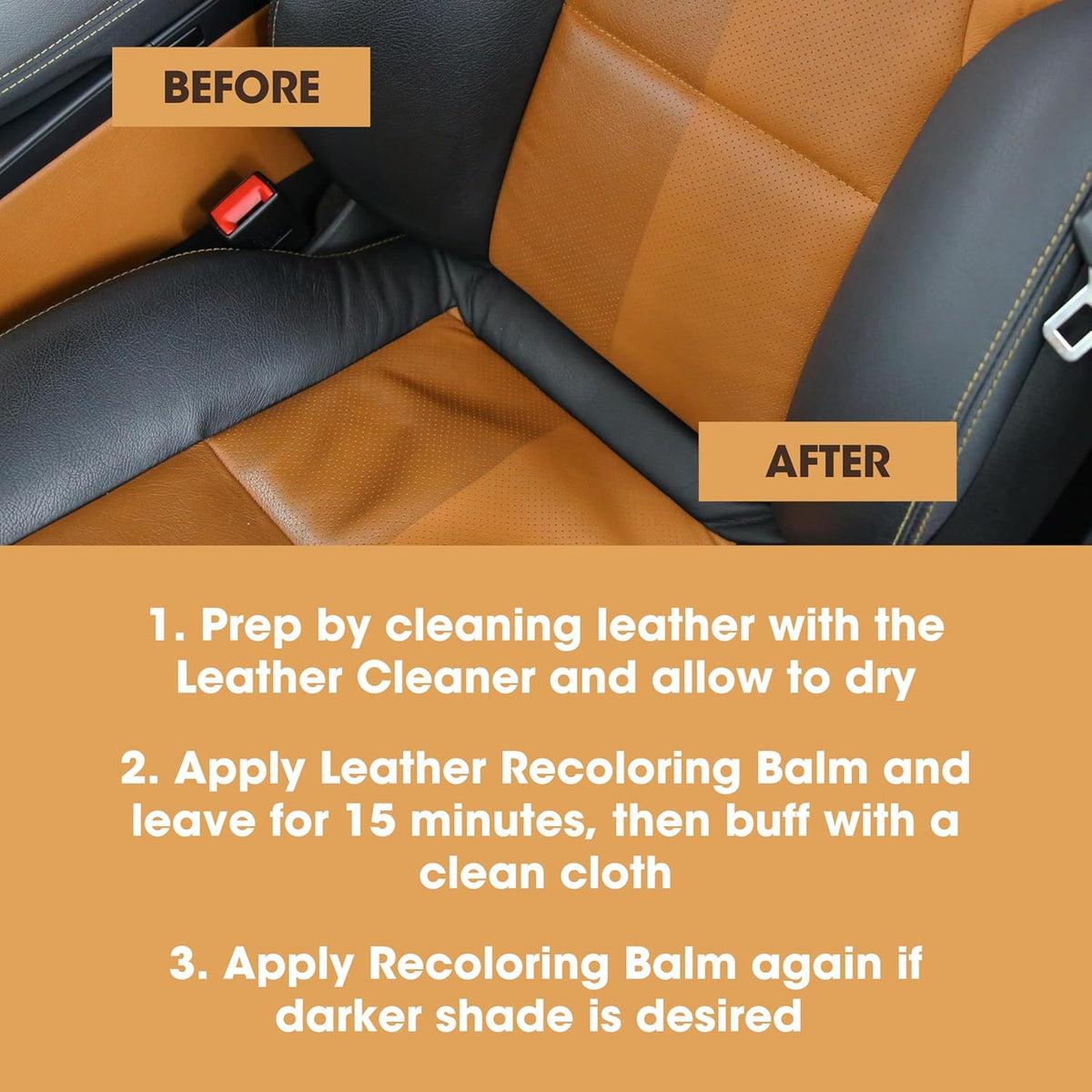 Furniture Clinic Leather Easy Restoration Kit | with Leather Recoloring Balm, Cleaner, Sponge, and Cloth | Leather Repair Kit for Scratched and Faded Furniture (Maroon)