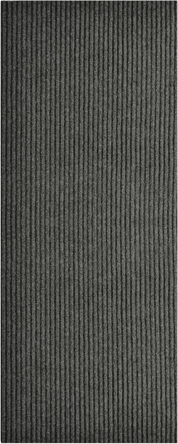 iCustomRug Spartan Weather Warrior Duty Indoor/Outdoor Utility Ribbed in 3ft,4ft,6ft Widths 70 Custom Sizes with Natural Non-Slip Rubber Backing 4'X34' in Charcoal