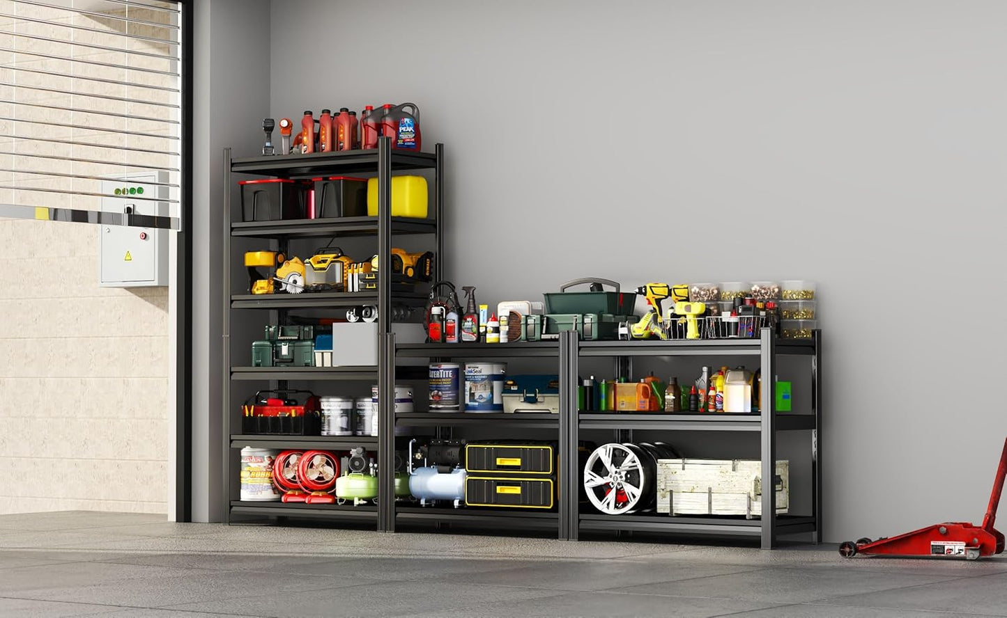 Adjustable 6-Tier Garage Shelving, Heavy Duty Steel Storage Rack, High Load Capacity, Ideal for Garage, Warehouse, or Home Organization (6-Tier 78" H x 40" W x 20" D)