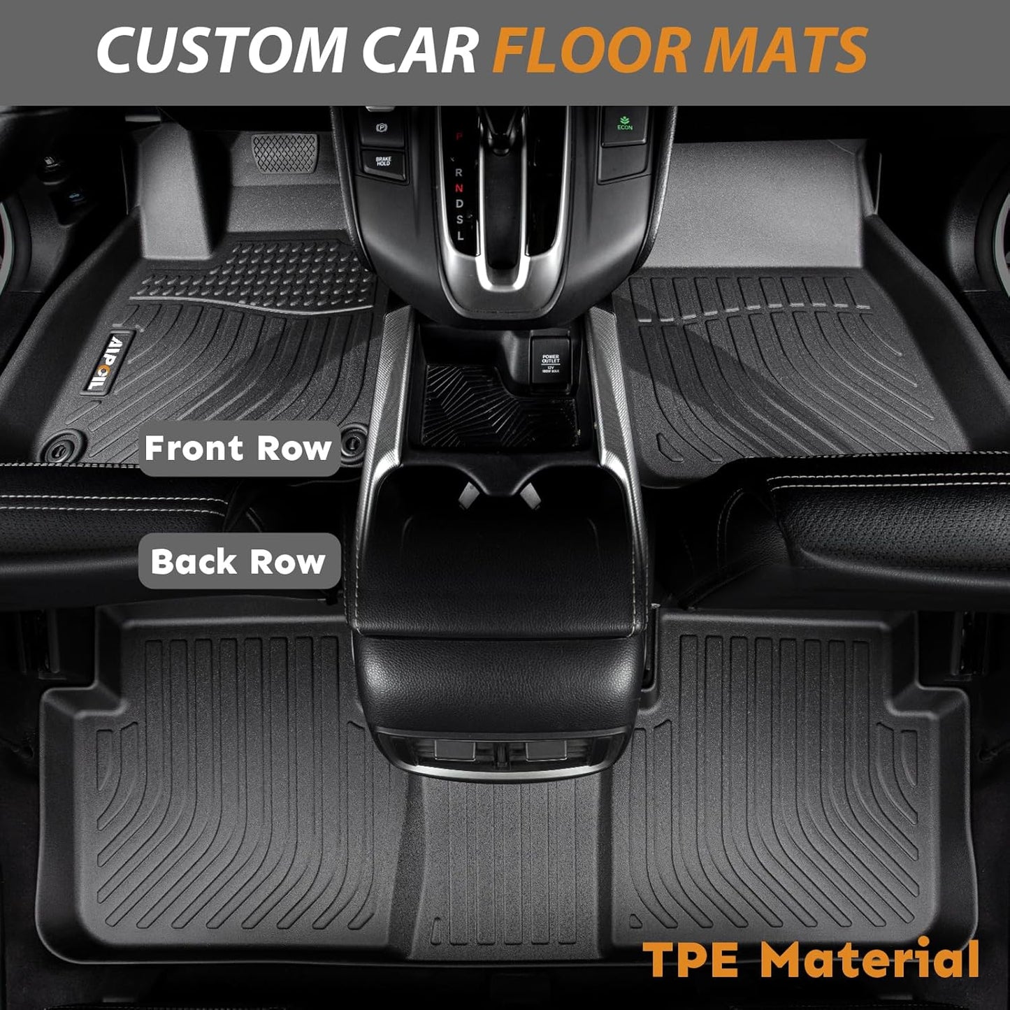 AIPOIL® Floor Mats & Cargo Liner Set for 2021-2025 Acura TLX All Weather Protection TPE Anti-Slip Automotive Full Set Custom Car Mats Accessories - Black