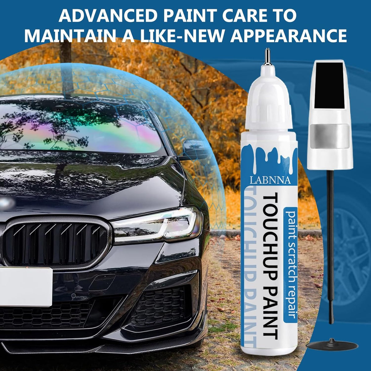 Phytonic Blue Metallic (C1M) Touch Up Paint for BMW-Exact Match 2 in 1 touchup Paint Pen for Chips and Nicks Repair Car Paint Scratch Repair Kit