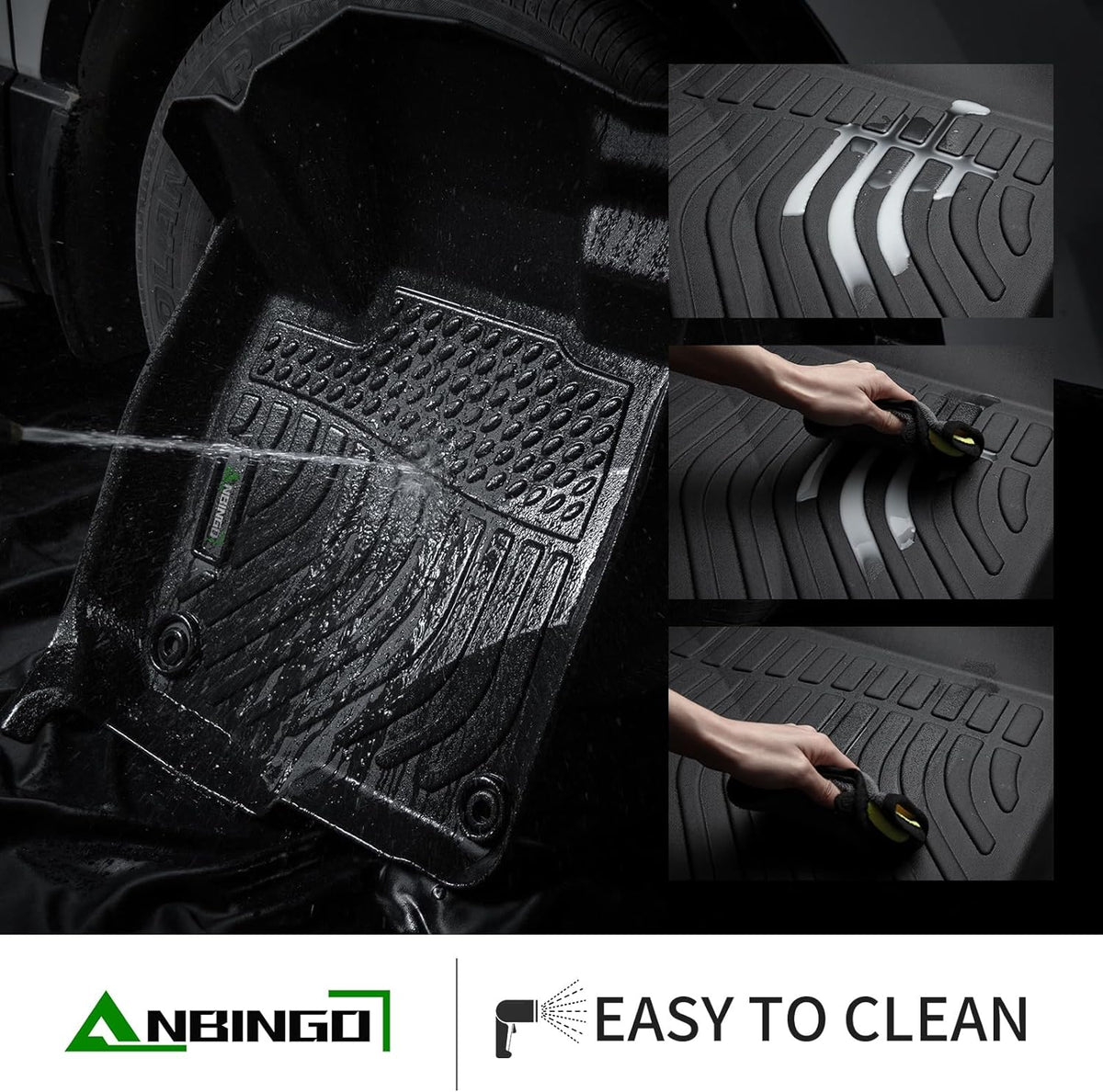 ANBINGO- Floor Mats Custom for Range Rover Sport 2014-2022 (Only for Range Rover Sport) All Weather Range Rover Sport Mats, Rover Sport Floor Mat,Range Rover Sport Accessories - Black