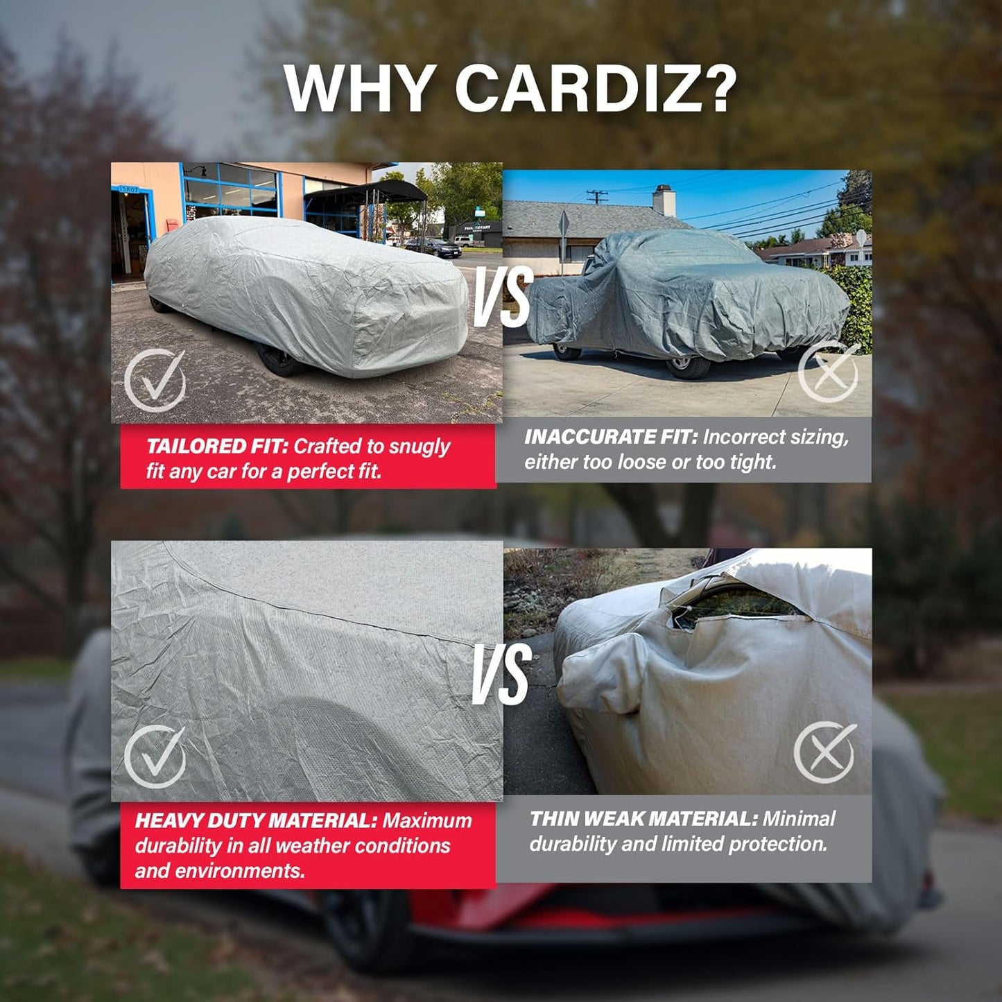 Supreme Full Car Cover - Semi Custom Fit for Chevrolet Tahoe XL SUV (International) 2021-present | All-Weather Protection: Waterproof, Dustproof, Windproof, UV-Resistant | Includes Accessories