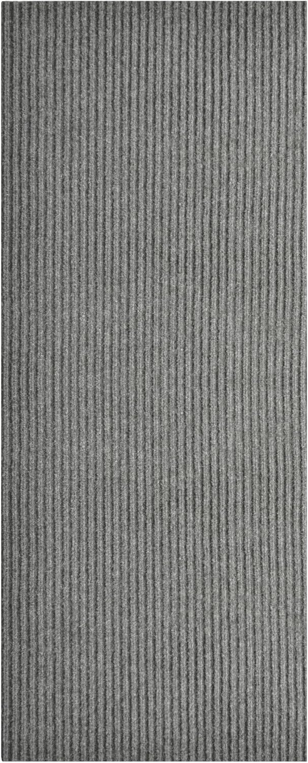 iCustomRug Spartan Weather Warrior Duty Indoor/Outdoor Utility Ribbed in 3ft,4ft,6ft Widths 70 Custom Sizes with Natural Non-Slip Rubber Backing 4'X18' in Grey
