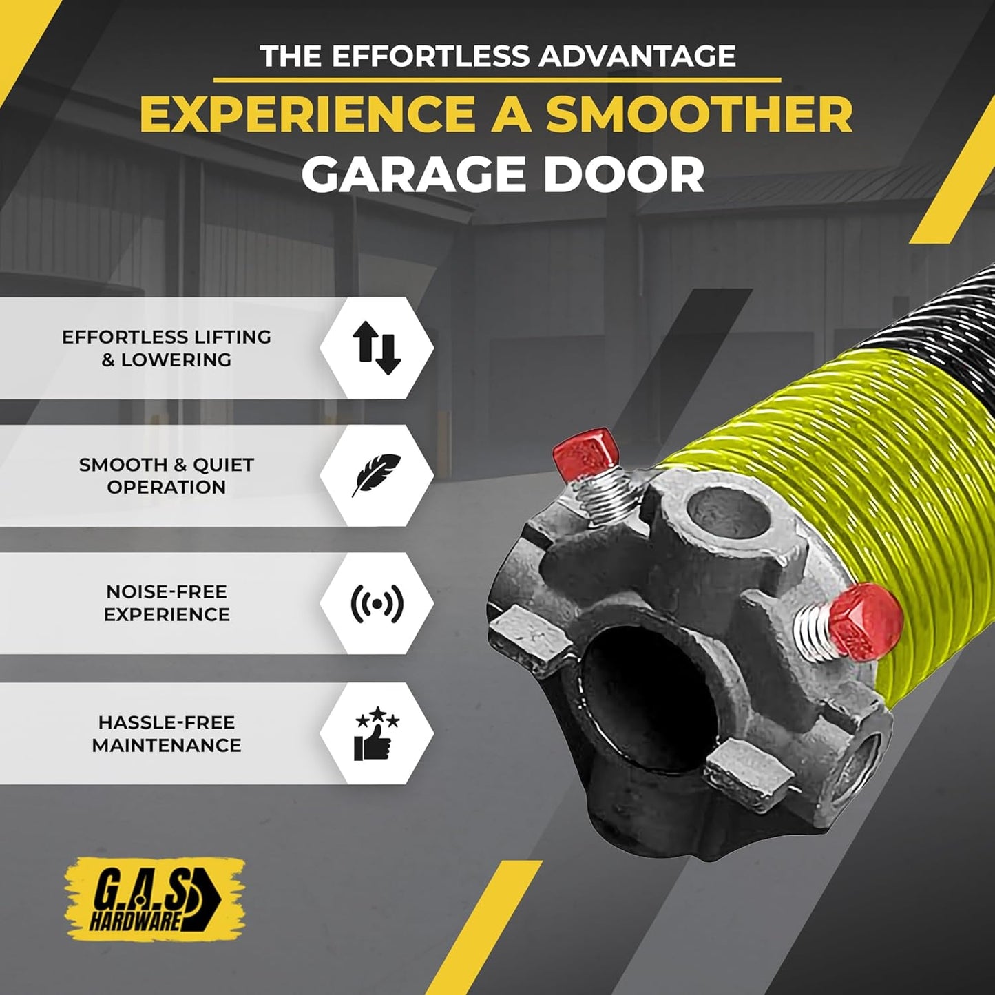 Garage Door Torsion Spring 207x1.75x24 Includes 1” Steel Bearing, Non-Slip Gloves, and Winding Bars for Left and Right Side of Garage Door Precision E-Coating 5-Year Warranty Min. 30,000 Cycles (Pair)
