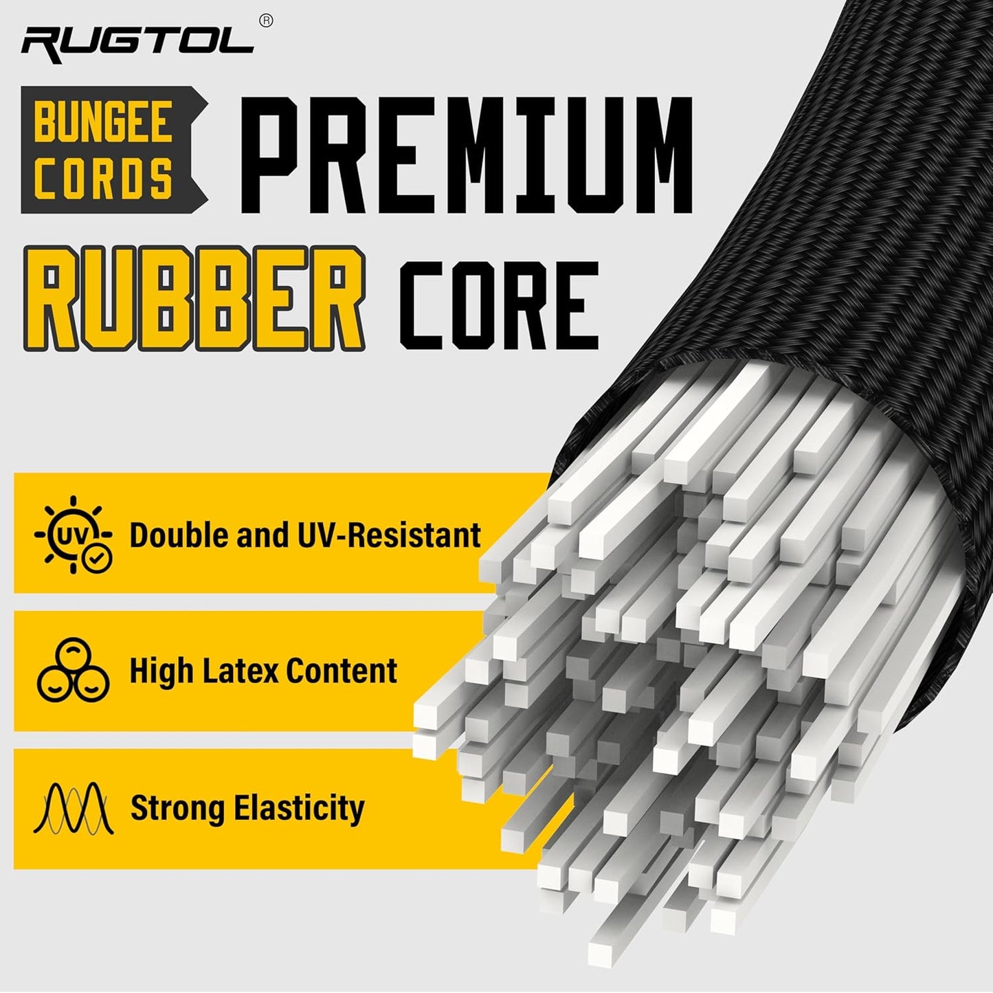 Adjustable Bungee Cords with Hooks, 6 Pack Heavy Duty Outdoor Carabiner Bungee Cord, Black Super Elastic Bungee Straps Easily Adjust from 7" to 48", Great for Cargo, Camping, Bike Racks, Tents