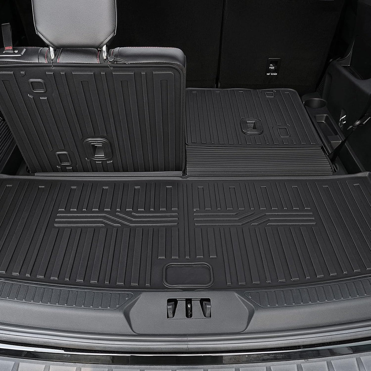 Floor Mats for 2020-2024 2025 Ford Explorer (7-seat), All Weather TPE Floor Mat Cargo Liner with Backrest Mat for Explorer ST/XLT Accessories