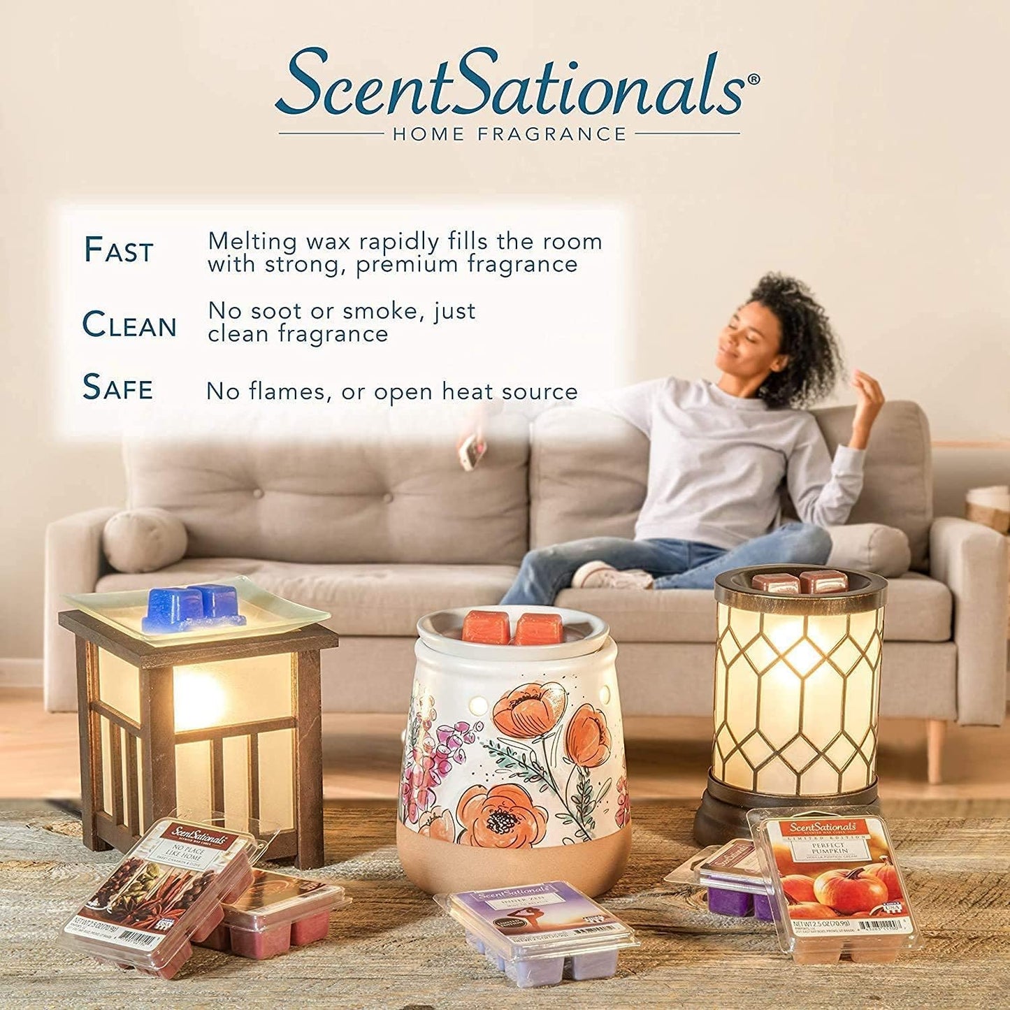 Scentsationals 왁스 멜트, 왁스 큐브 강한 향 - 스트로베리 크런치 - 보온을 위한 오래 지속되는 향기 나는 왁스 멜트, 283.5g(10온스) (24큐브)