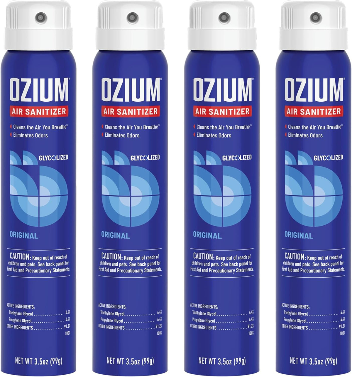 Ozium 3.5 Oz. Air Sanitizer & Odor Eliminator for Homes, Cars, Offices and More, Original Scent, 4 Pack
