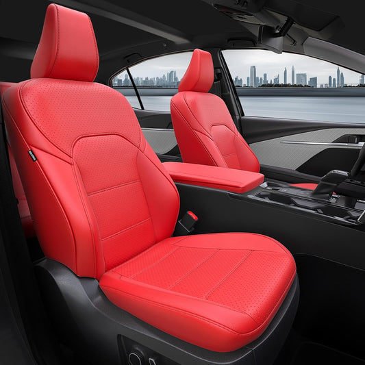 for Toyota Camry Seat Covers XSE XLE 2025 - Custom Fit Car Seat Covers Full Set, Leather Seat Covers for Cars, Waterproof Car Seat Cover, Red