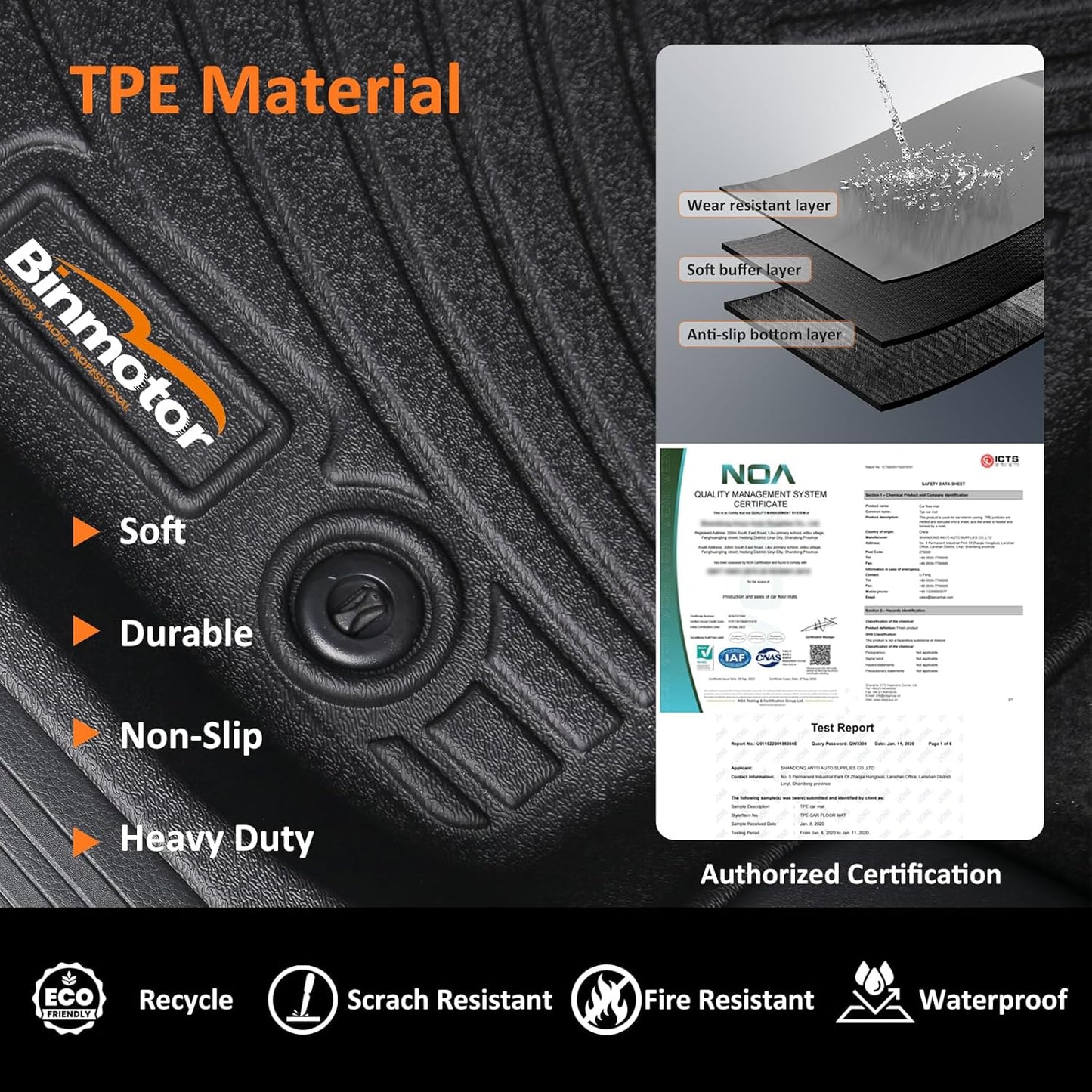 Binmotor-All Weather Floor Mats for Nissan Frontier Crew Cab 2025 2024 2023 2022, Frontier Car Floor Mat, Waterproof Mats for Nissan Frontier Crewcab PRO-4X丨PRO-X丨S丨SV丨SL